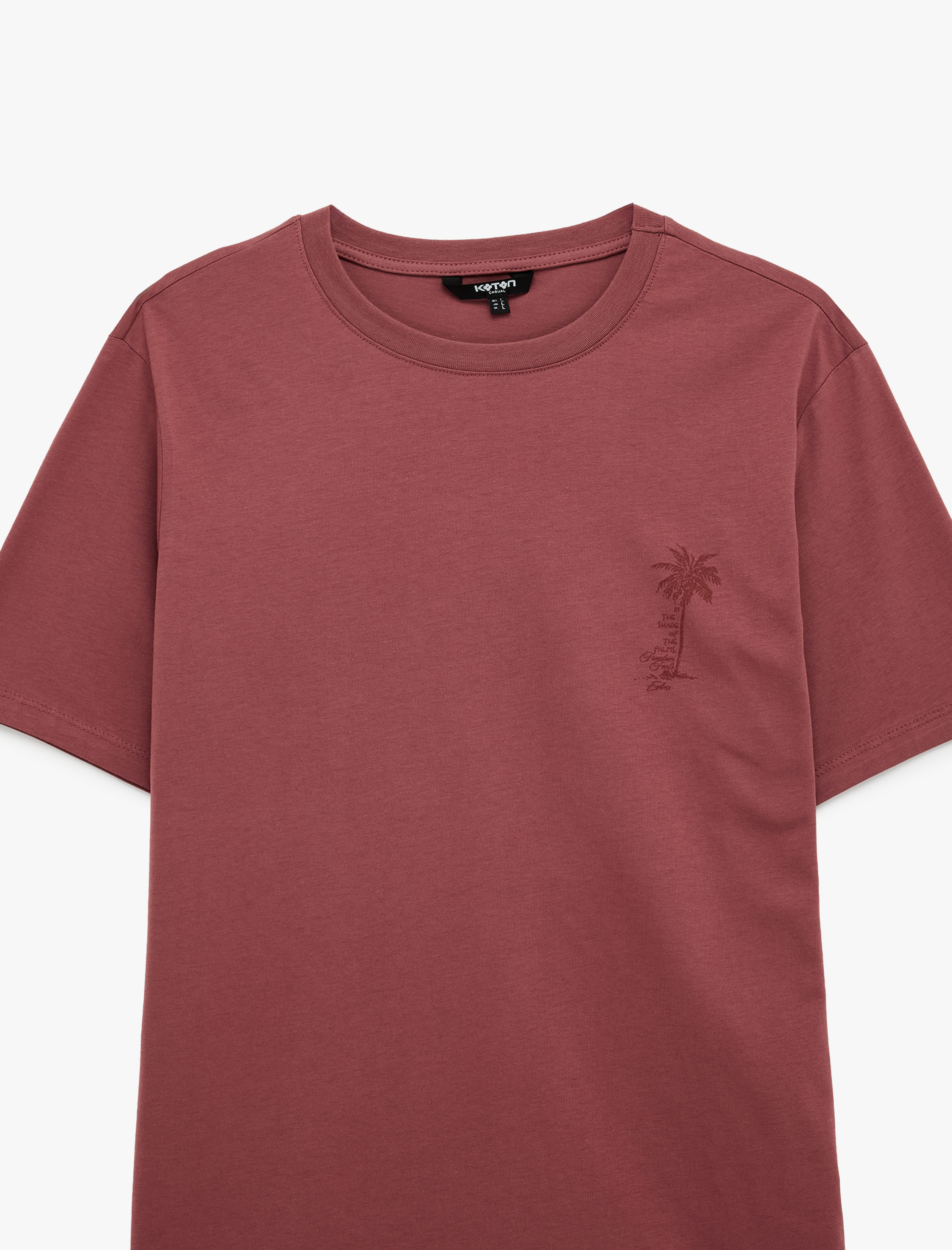   Regular Fit Kısa Kollu Pamuklu Bisiklet Yaka Baskılı Tişört