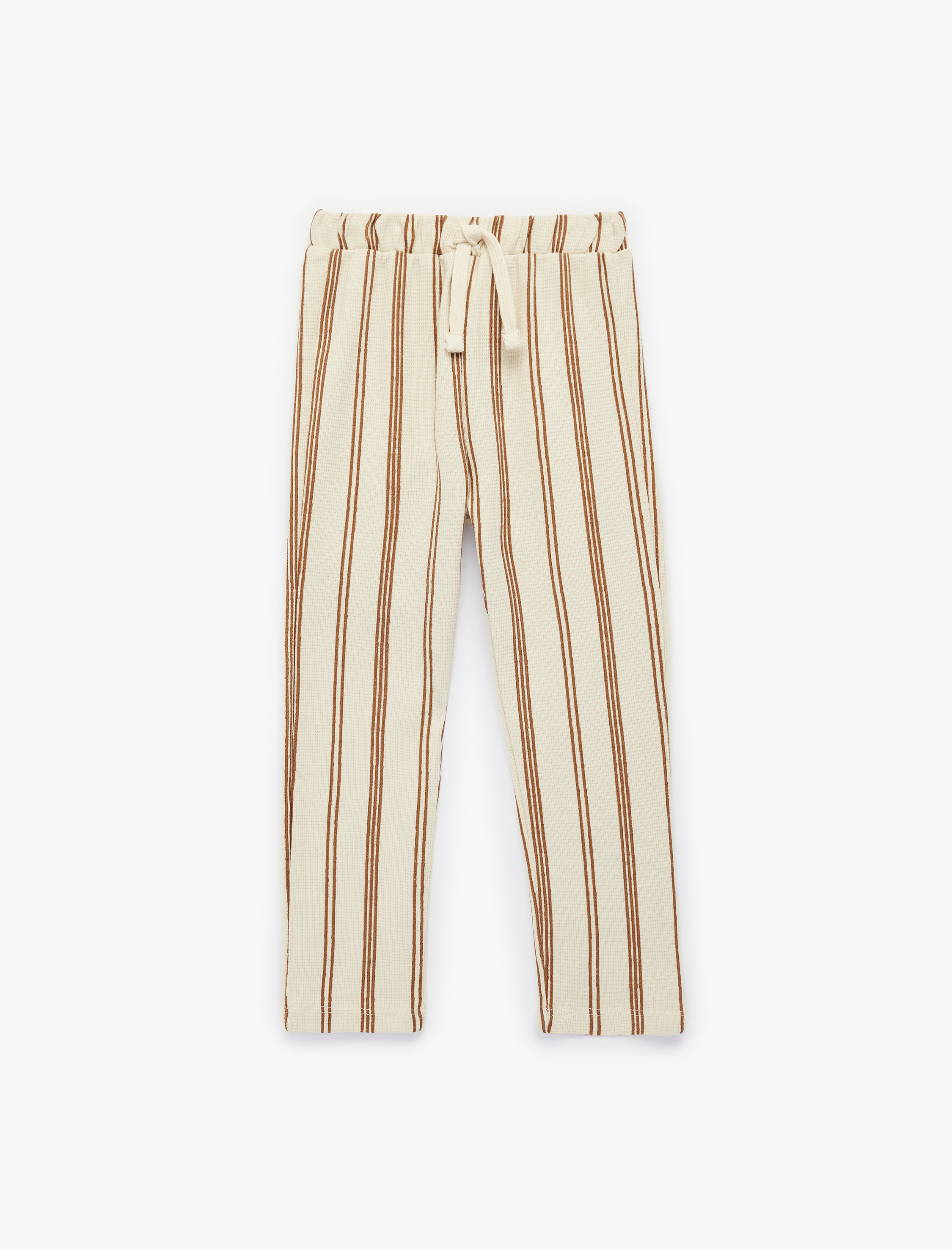  Erkek Bebek Pamuklu Beli Bağlamalı Çizgili Eşofman Altı