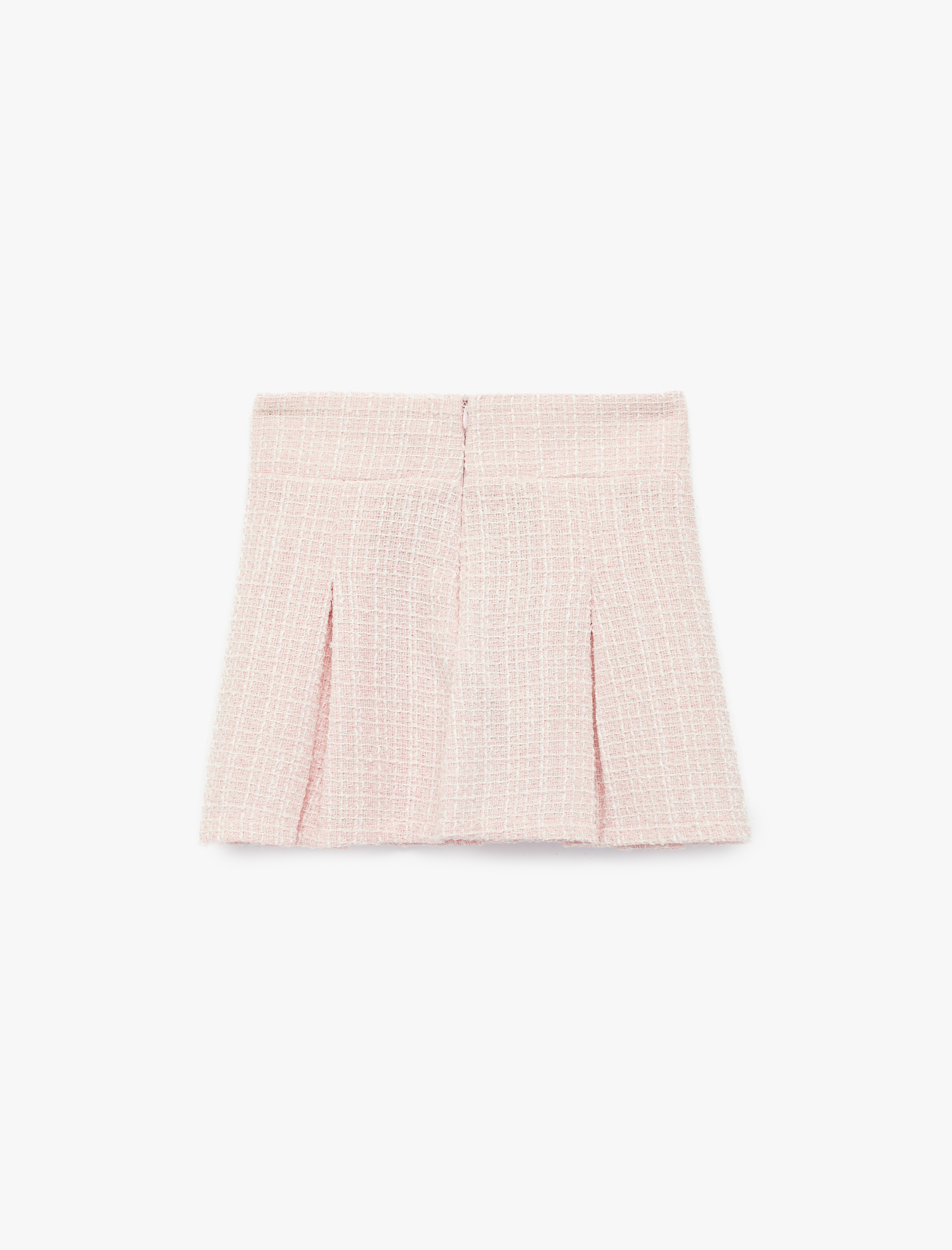  Kız Çocuk Diz Üstü Pile Detaylı Mini Tüvit Etek