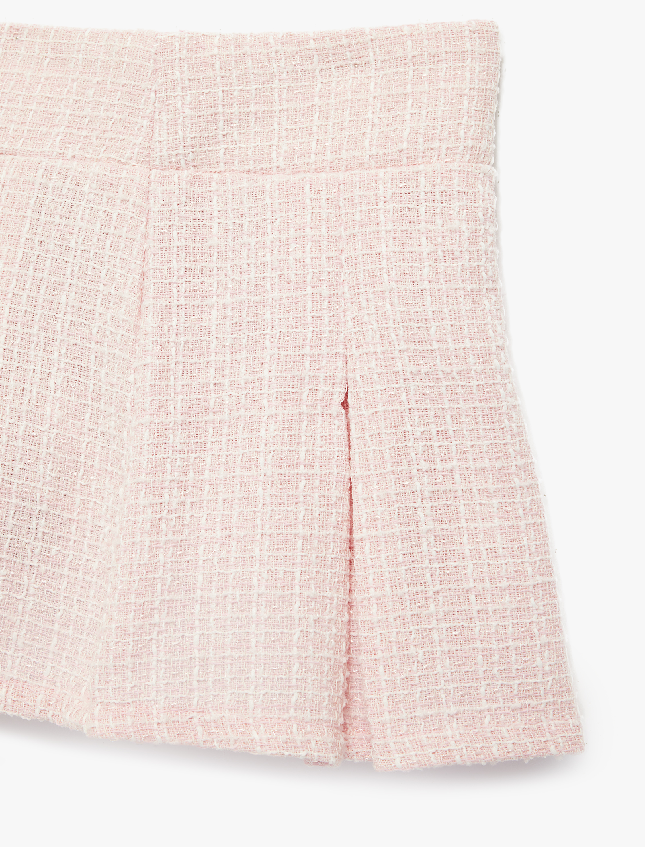  Kız Çocuk Diz Üstü Pile Detaylı Mini Tüvit Etek