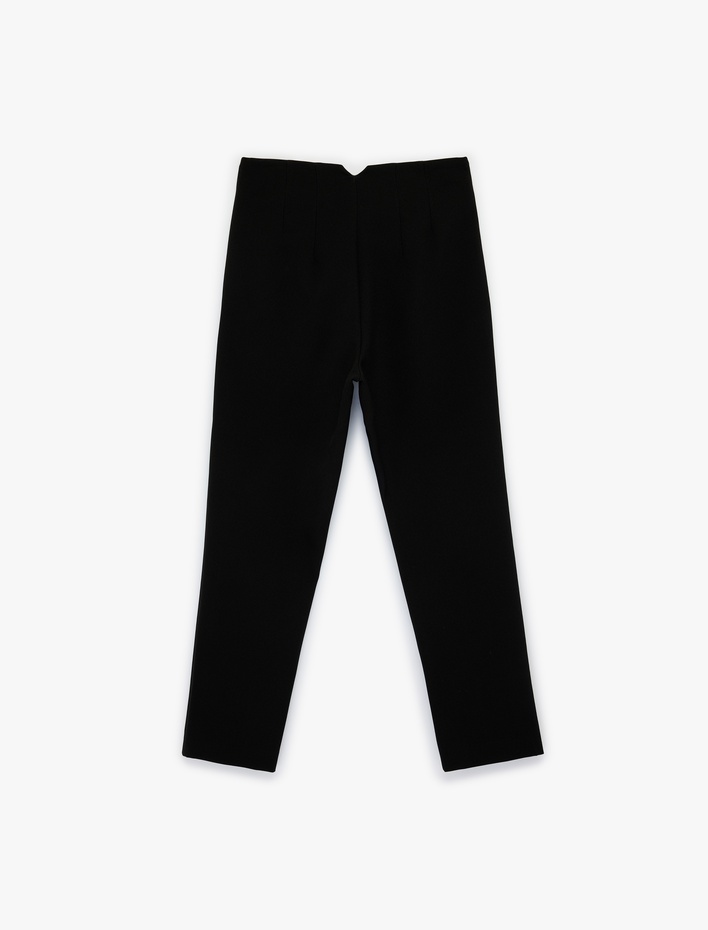  Yüksek Bel Cepli Cigarette Kumaş Pantolon