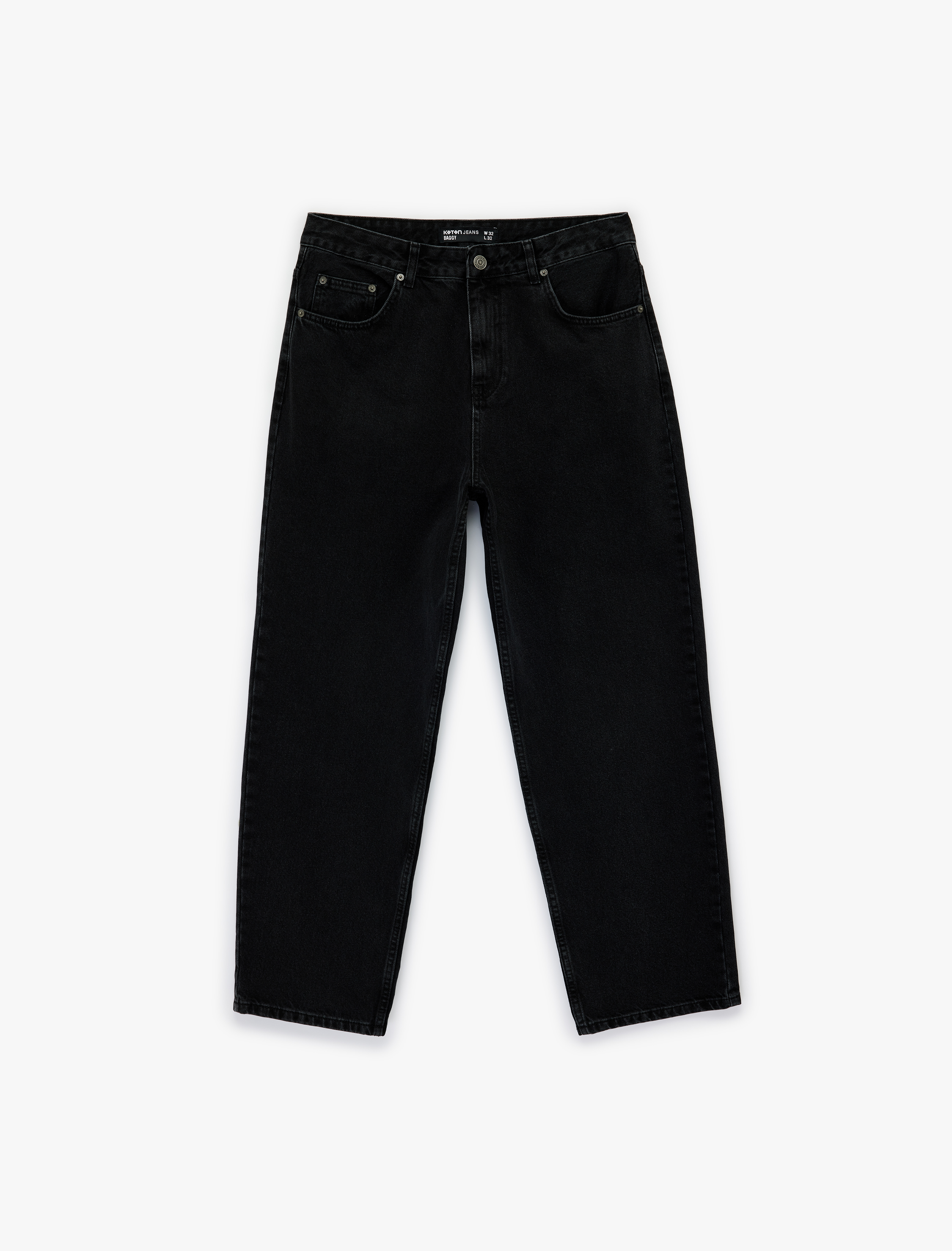   Normal Bel Bol Kalıp Pamuklu Baggy Jean Pantolon