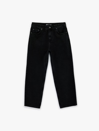 Normal Bel Bol Kalıp Pamuklu Baggy Jean Pantolon