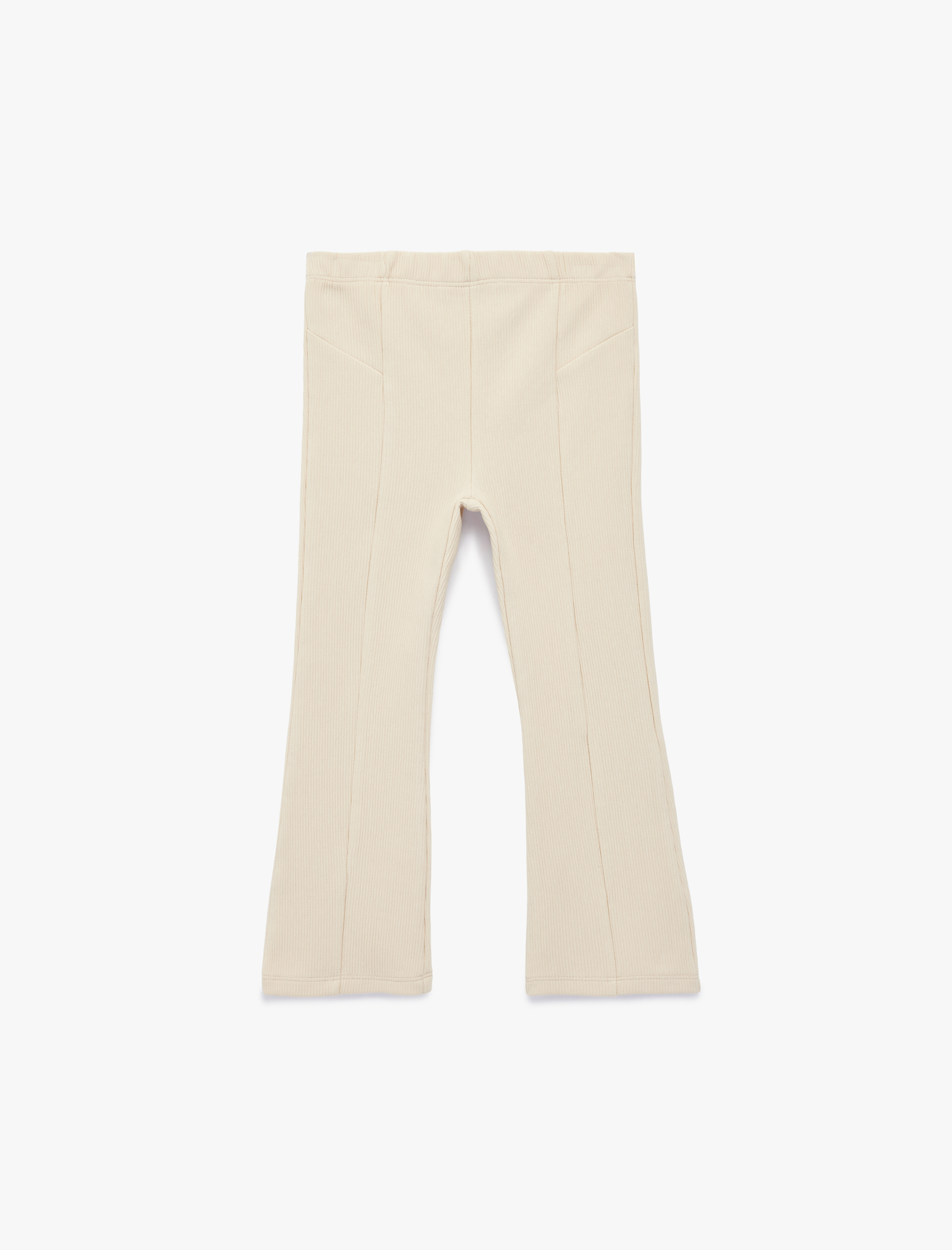  Kız Bebek Pamuklu Dikiş Detaylı İspanyol Paça Tayt