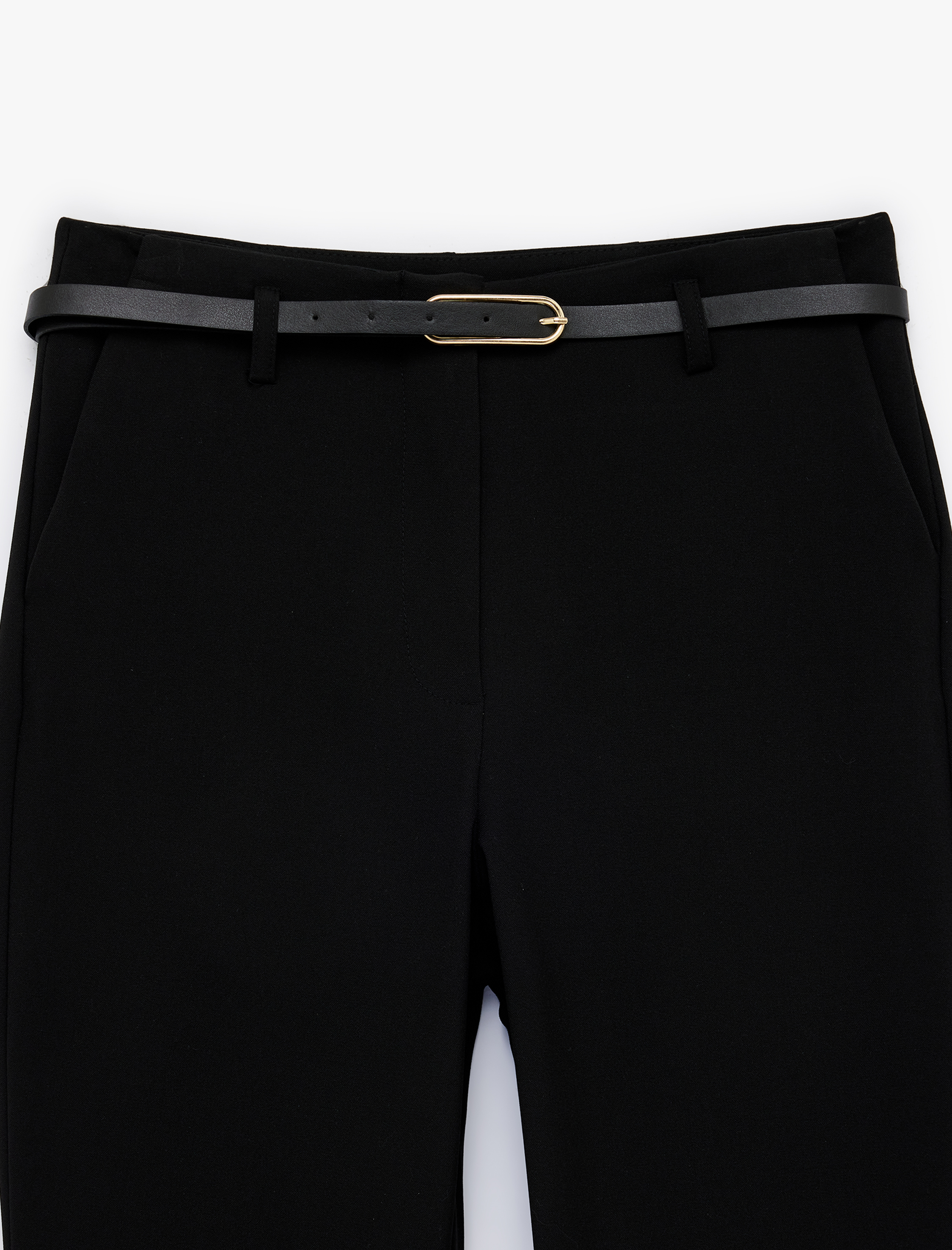   Slim Fit Normal Bel Kemerli İspanyol Paça Pantolon