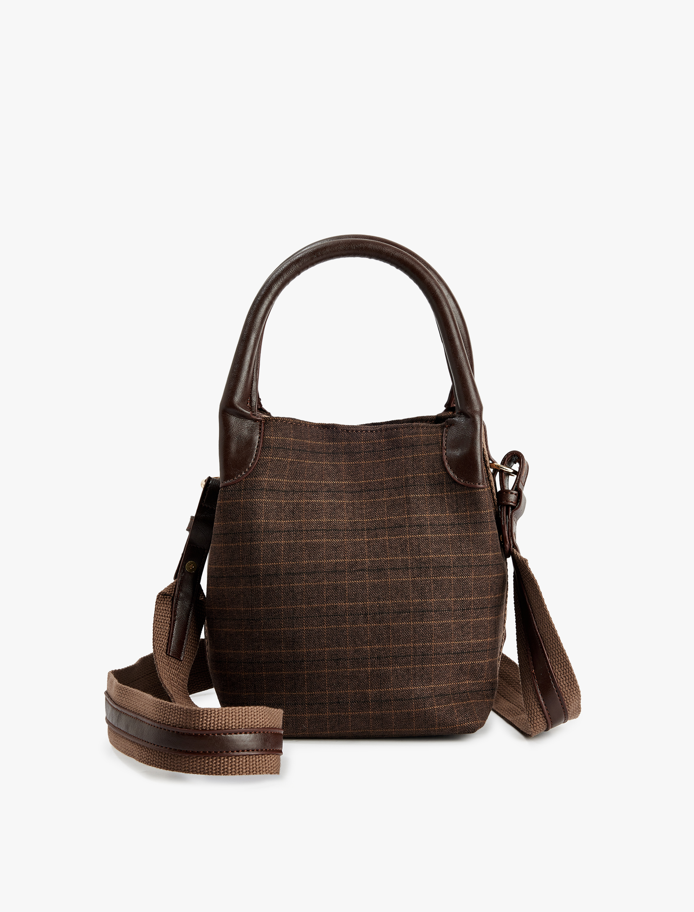  Kadın Saplı Ekose Çapraz Çanta