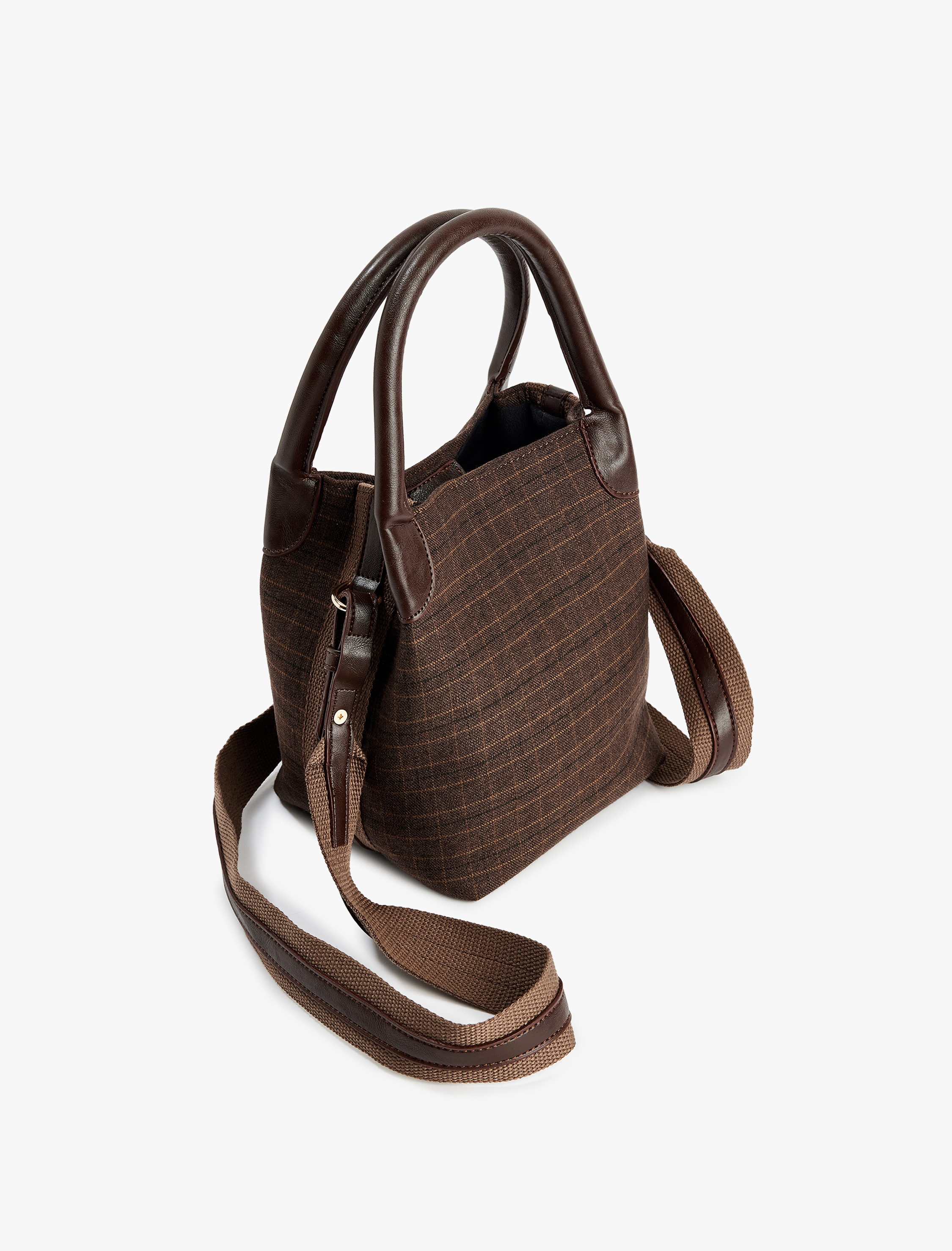  Kadın Saplı Ekose Çapraz Çanta