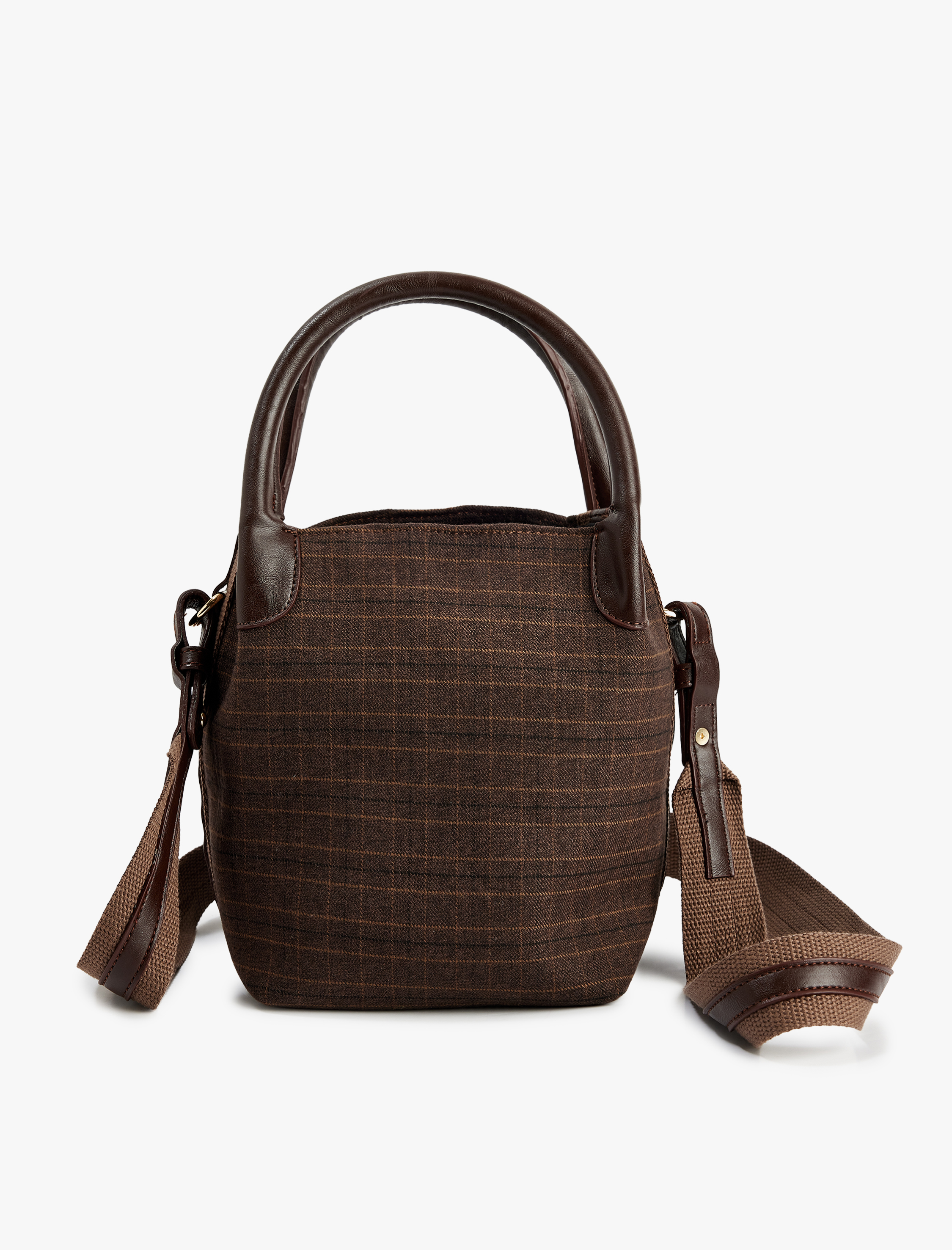  Kadın Saplı Ekose Çapraz Çanta