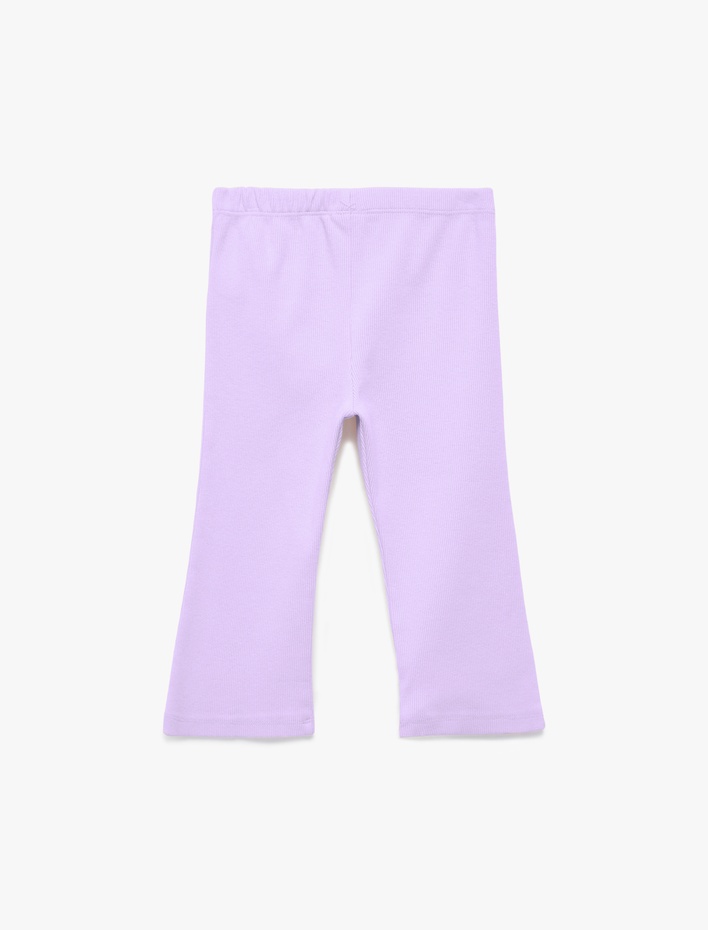 Kız Bebek Pamuklu Beli Lastikli Kaşkorse Basic İspanyol Paça Tayt