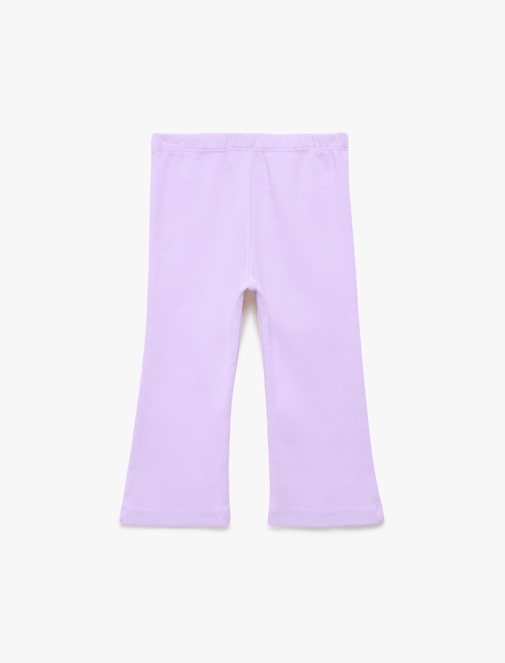 Kız Bebek Pamuklu Beli Lastikli Kaşkorse Basic İspanyol Paça Tayt