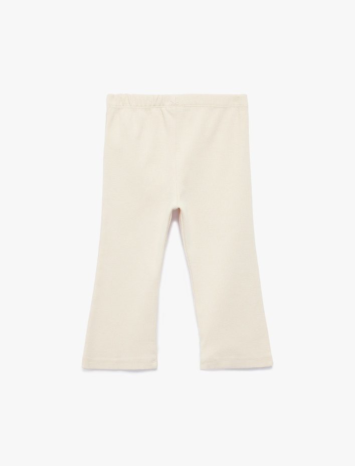 Kız Bebek Pamuklu Beli Lastikli Kaşkorse Basic İspanyol Paça Tayt