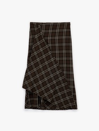 Normal Bel A Kesim Kareli Uzun Etek