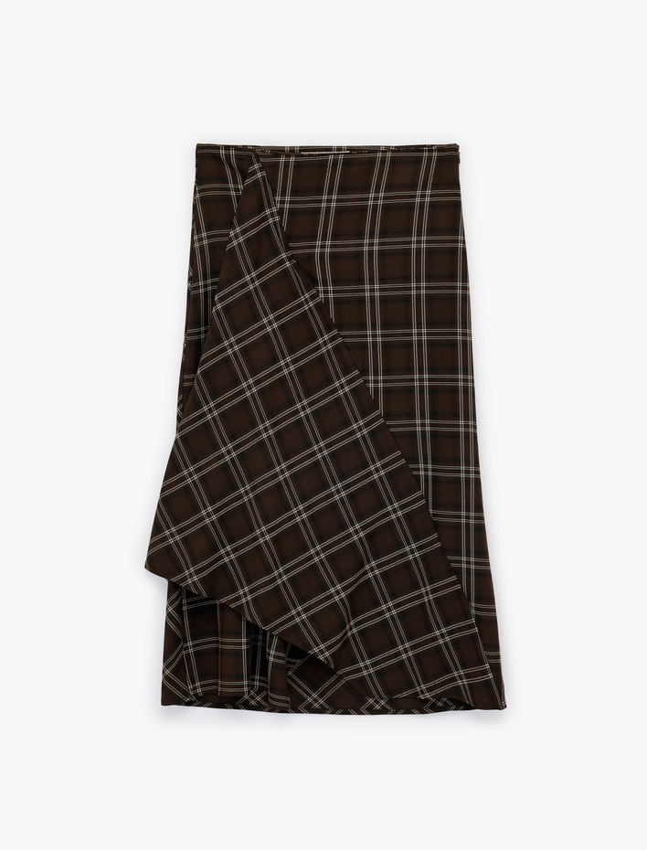  Normal Bel A Kesim Kareli Uzun Etek