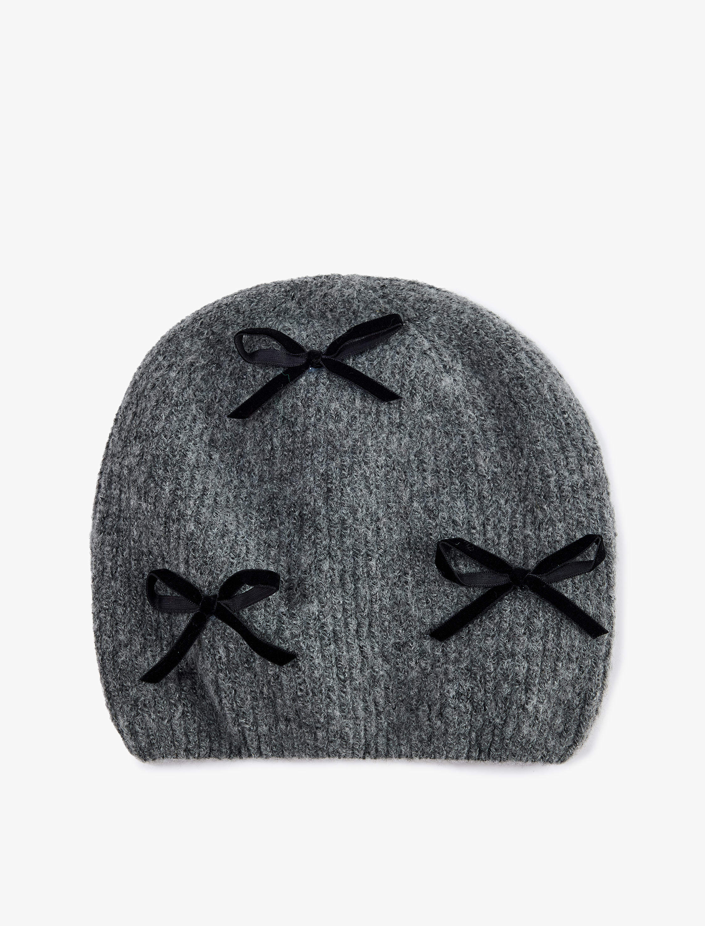  Kadın Fiyonklu Detaylı Koyun Yünü Karışımlı Bere