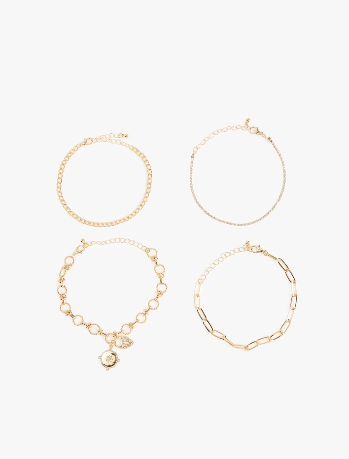 Kadın 4'lü Zincir Bileklik Seti