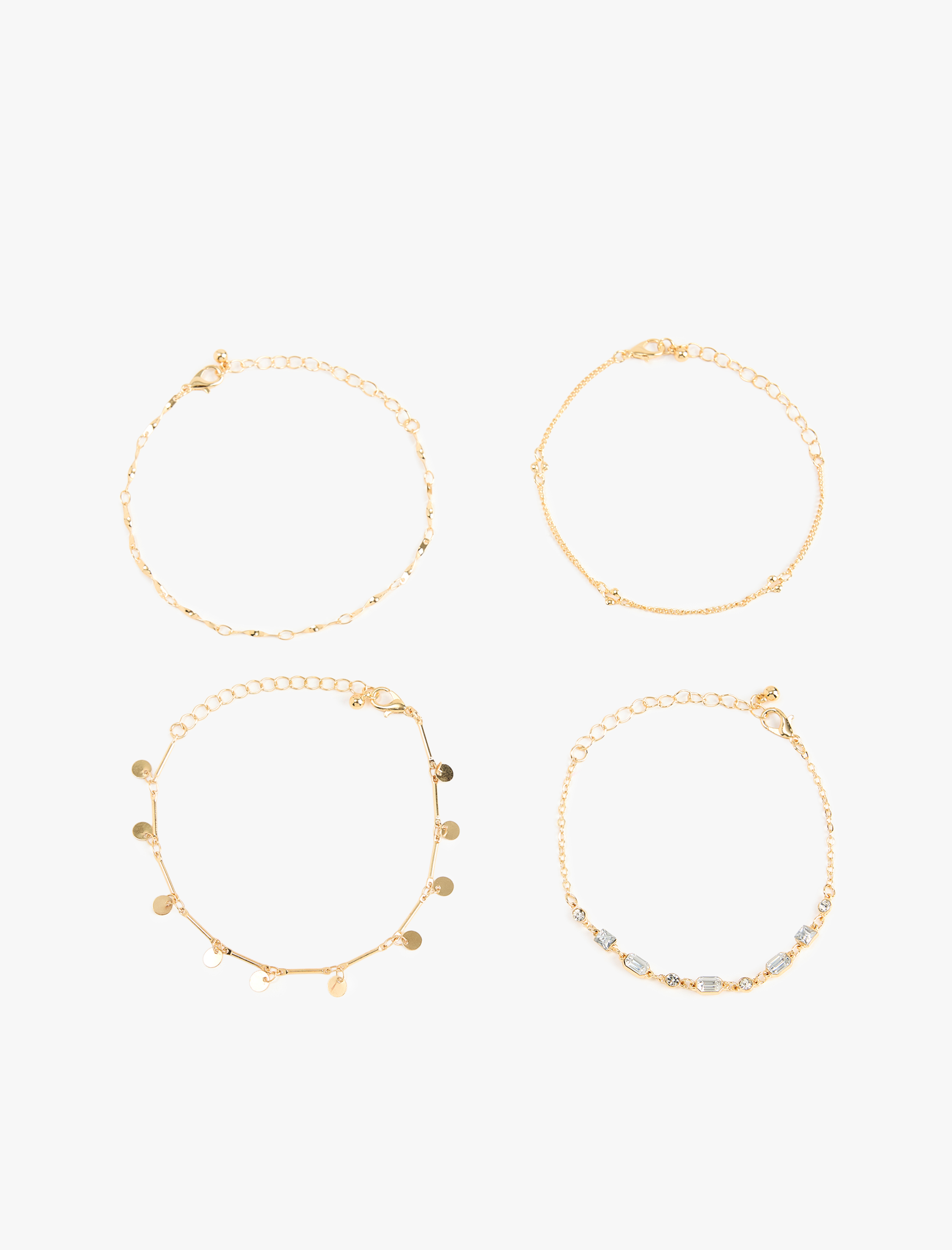  Kadın 4'lü Zincir Bileklik Seti