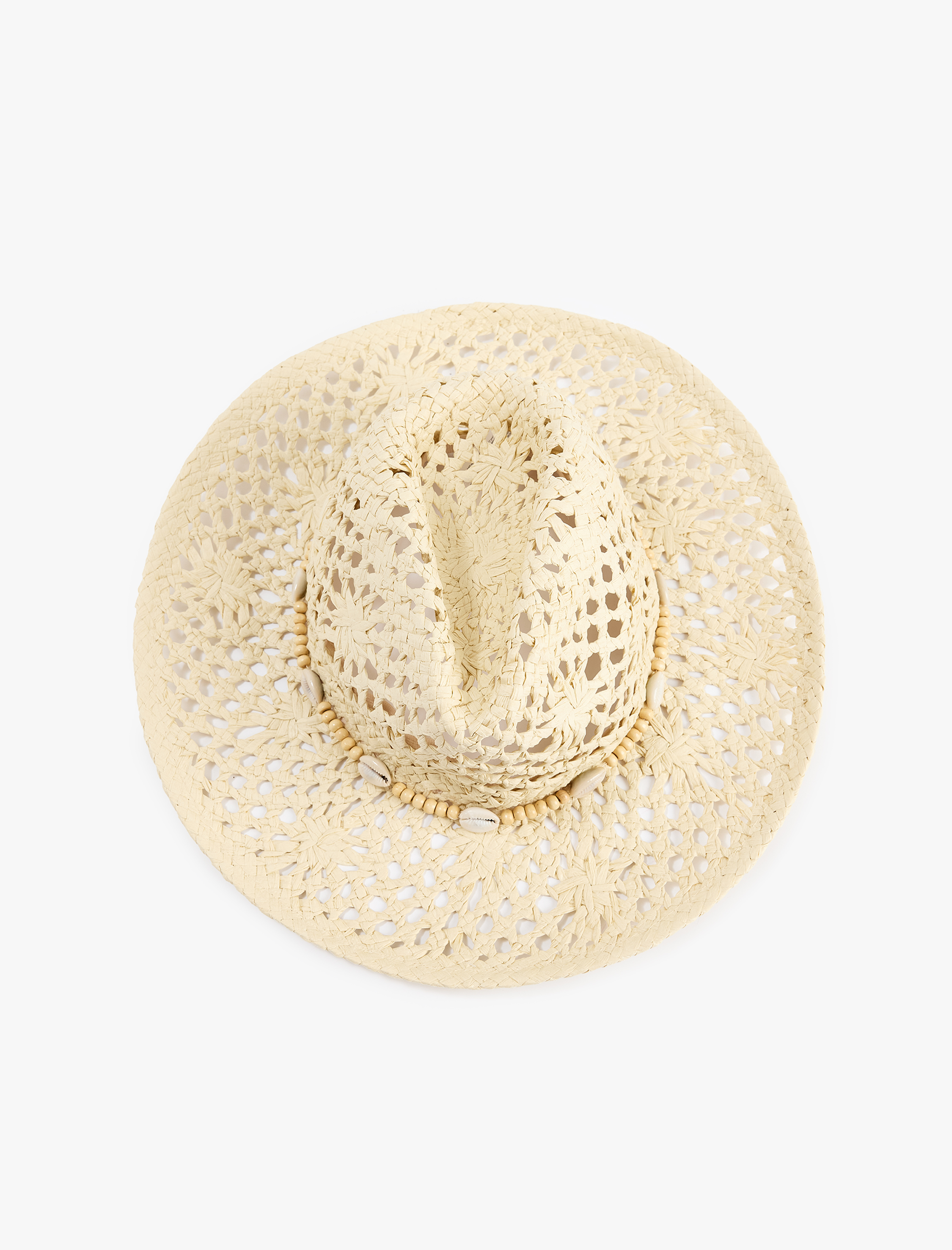  Kadın Deniz Kabuğu Detaylı Hasır Şapka