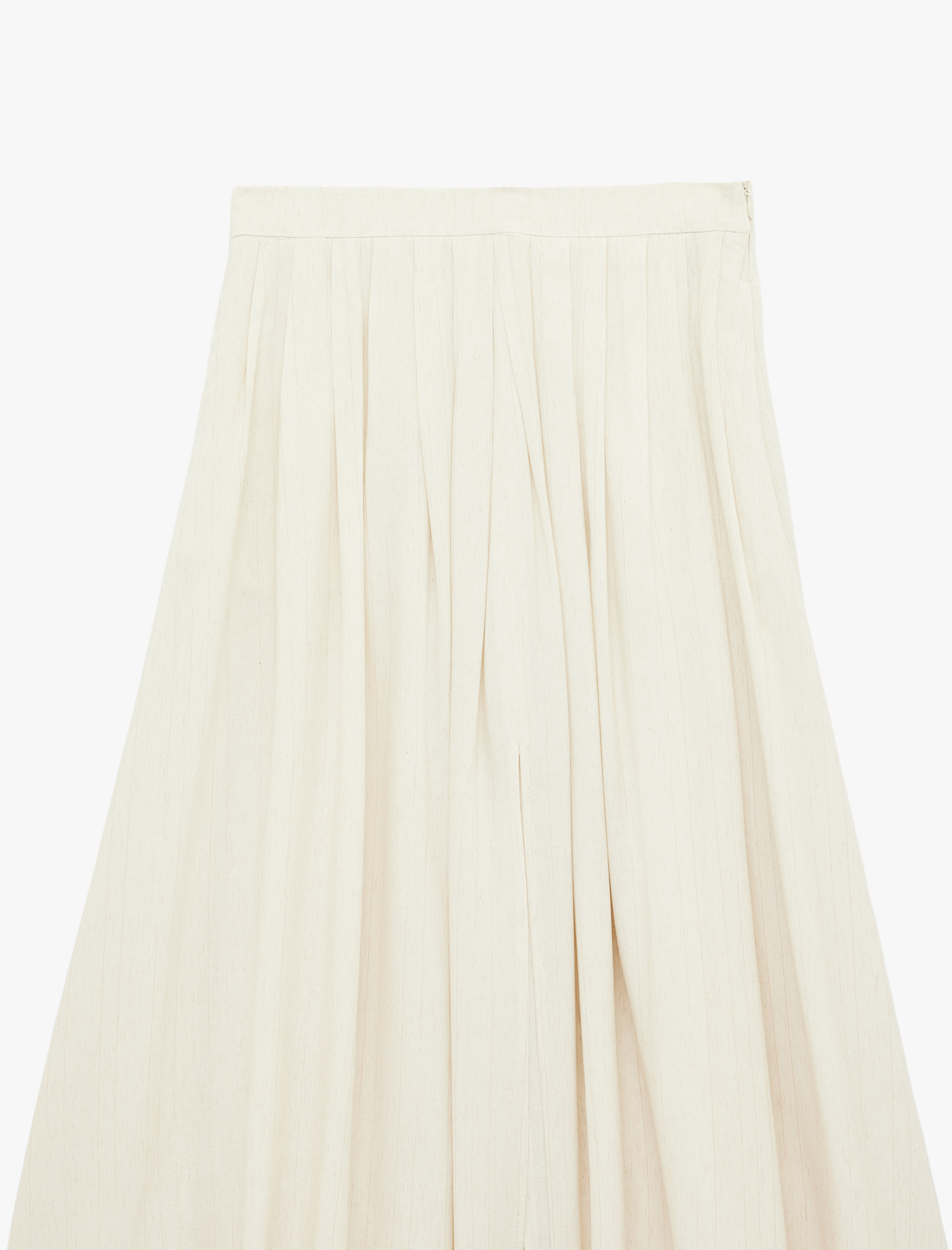   Keten Karışımlı Pileli Uzun Kloş Etek