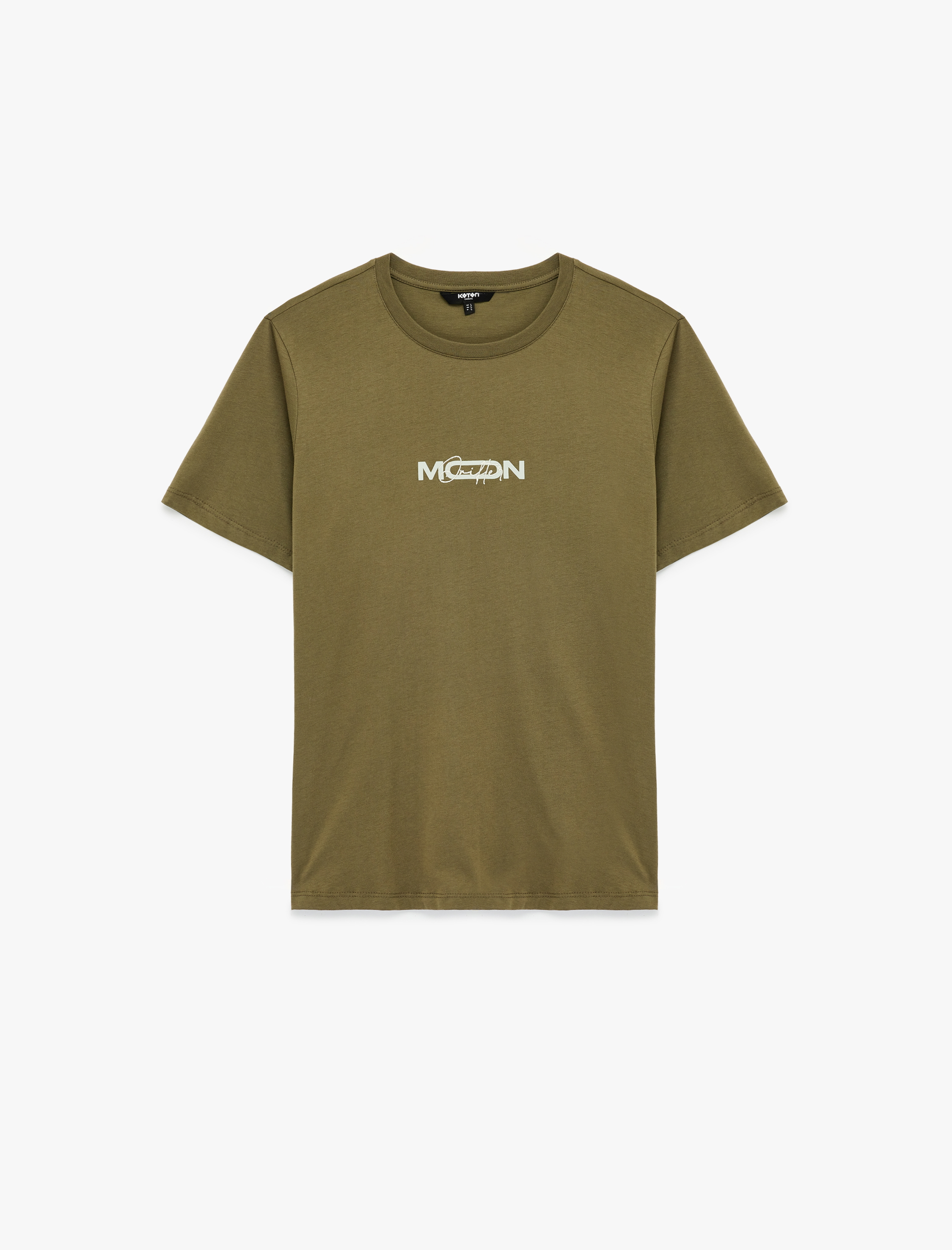   Regular Fit Kısa Kollu Bisiklet Yaka Pamuklu Baskılı Tişört