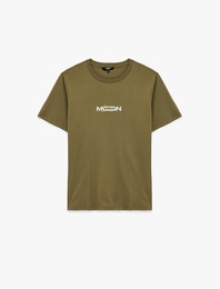 Regular Fit Kısa Kollu Bisiklet Yaka Pamuklu Baskılı Tişört