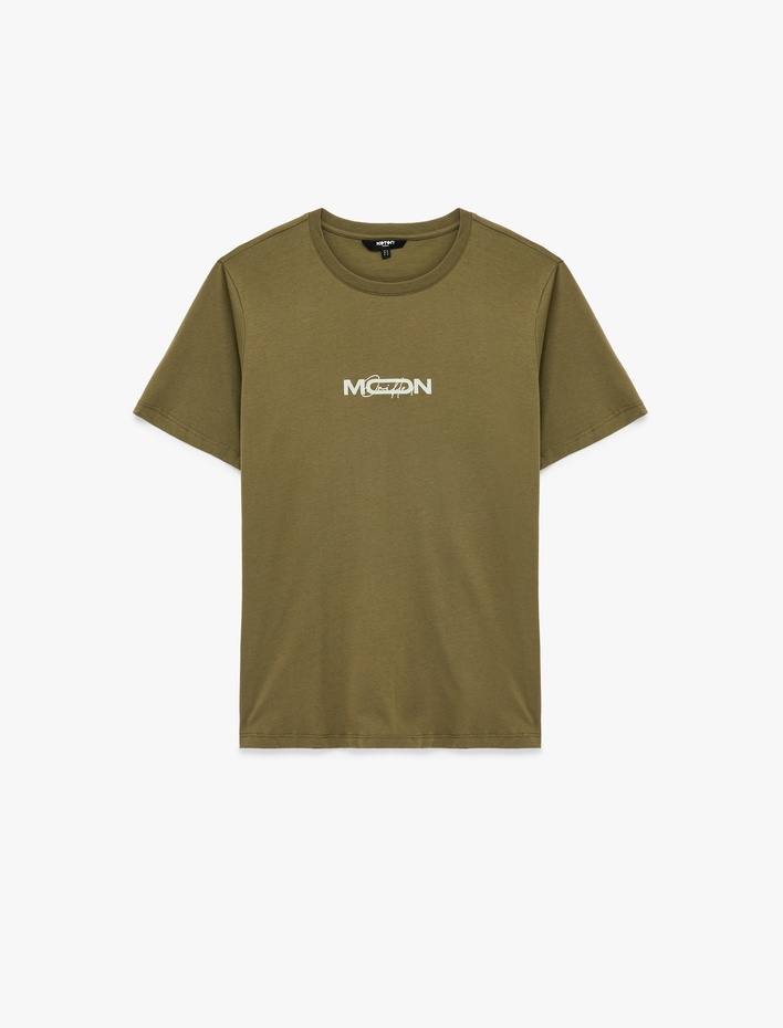  Regular Fit Kısa Kollu Bisiklet Yaka Pamuklu Baskılı Tişört