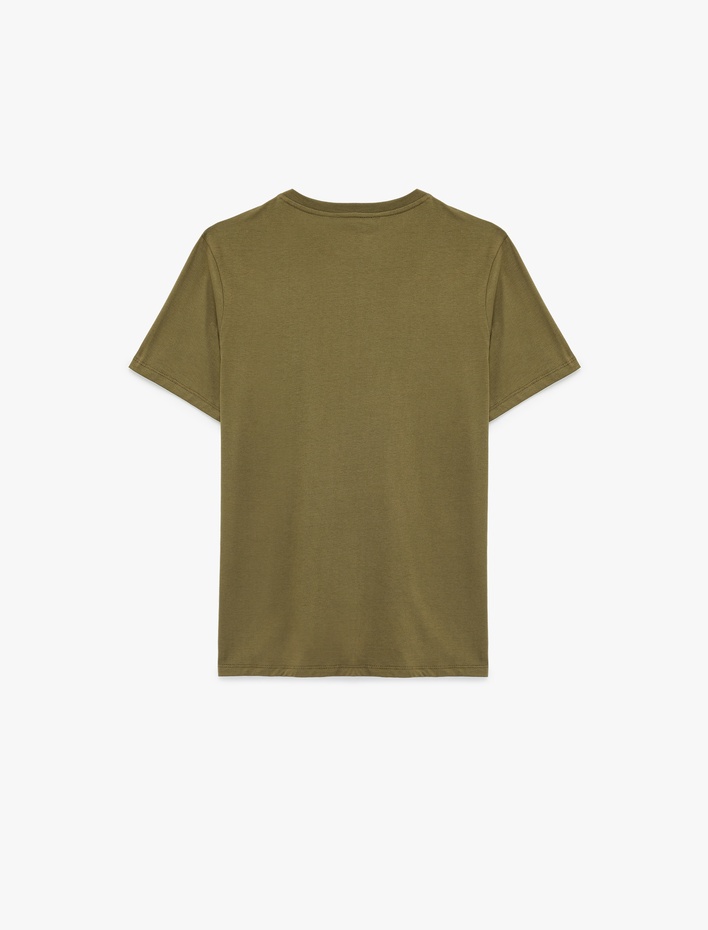  Regular Fit Kısa Kollu Bisiklet Yaka Pamuklu Baskılı Tişört