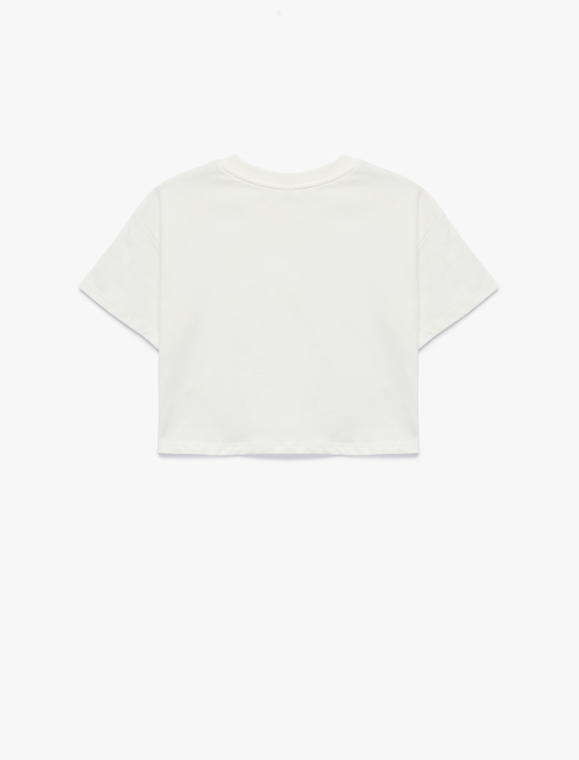  Kız Çocuk Pamuklu Kısa Kollu Bisiklet Yaka Fiyonk Baskılı Tişört