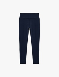 Yüksek Bel Dikiş Detaylı Skinny Spor Tayt