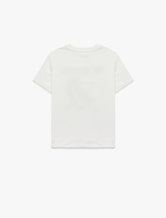 Erkek Çocuk Kaykay Baskılı Kısa Kollu Bisiklet Yaka Pamuklu Tişört