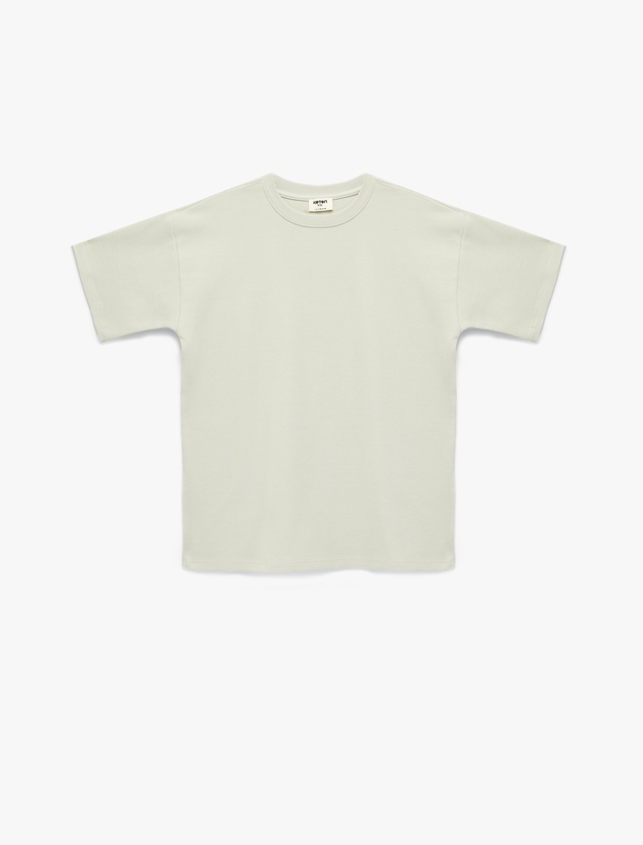 Erkek Çocuk Pamuklu Kısa Kollu Bisiklet Yaka Basic Tişört