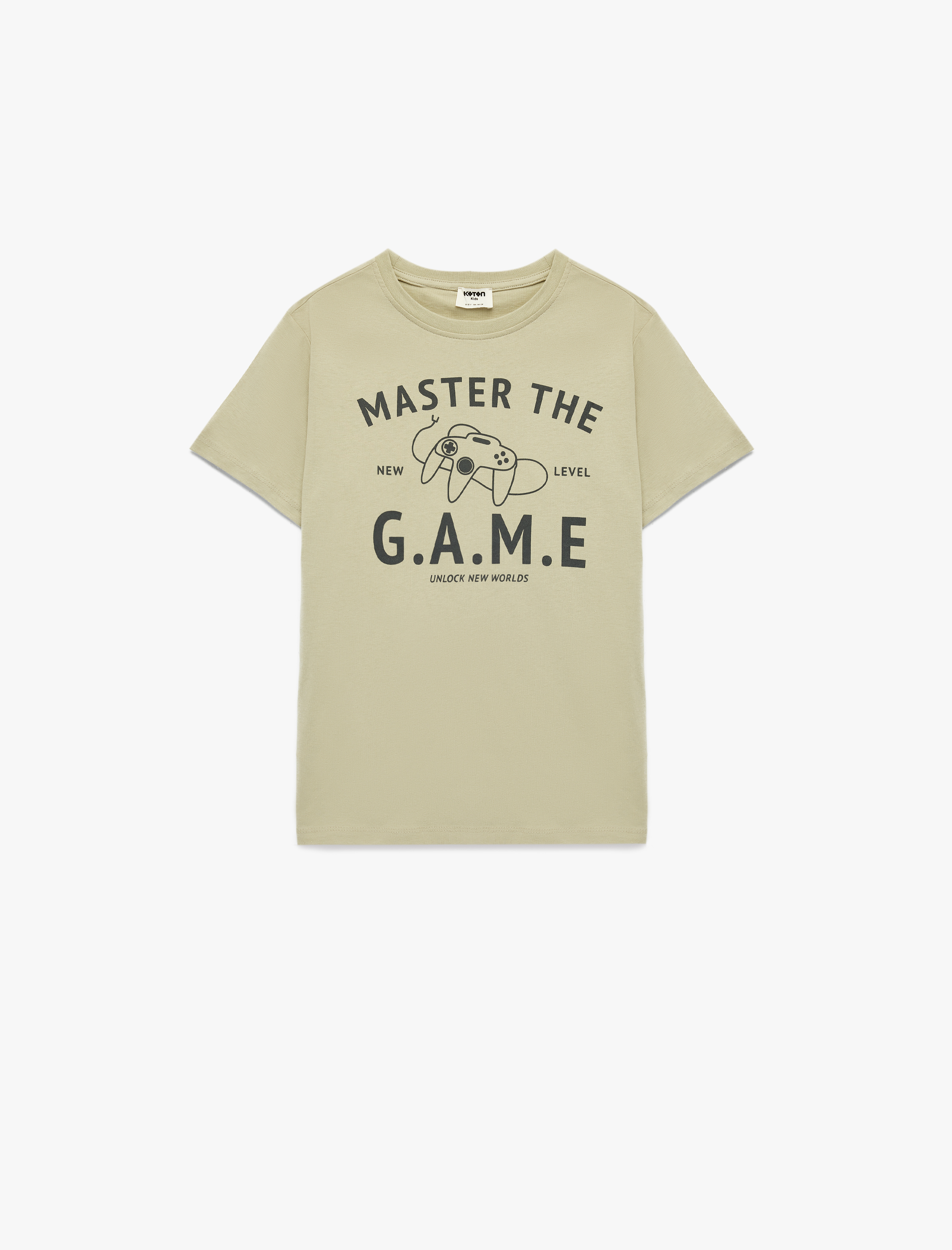  Erkek Çocuk Bisiklet Yaka Kısa Kollu Baskılı Pamuklu Tişört