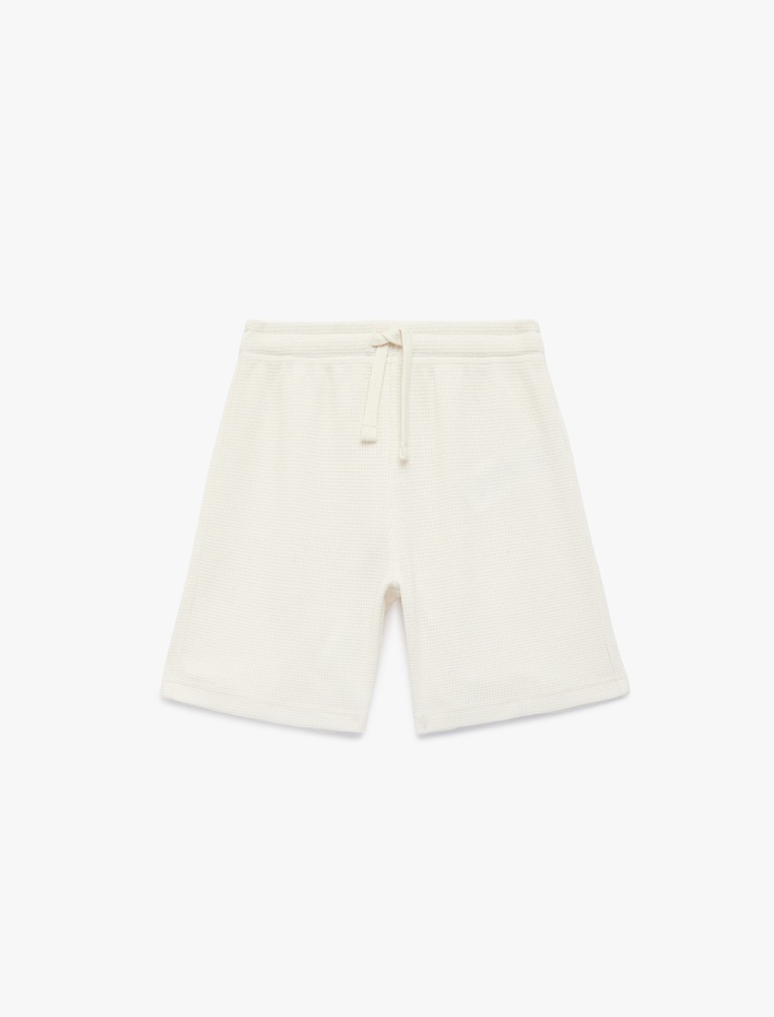 Erkek Çocuk Beli Bağcıklı Pamuklu Basic Şort