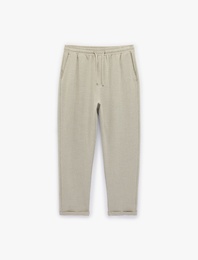 Duble Paça Cepli Viskon Karışımlı Beli Bağcıklı Pantolon