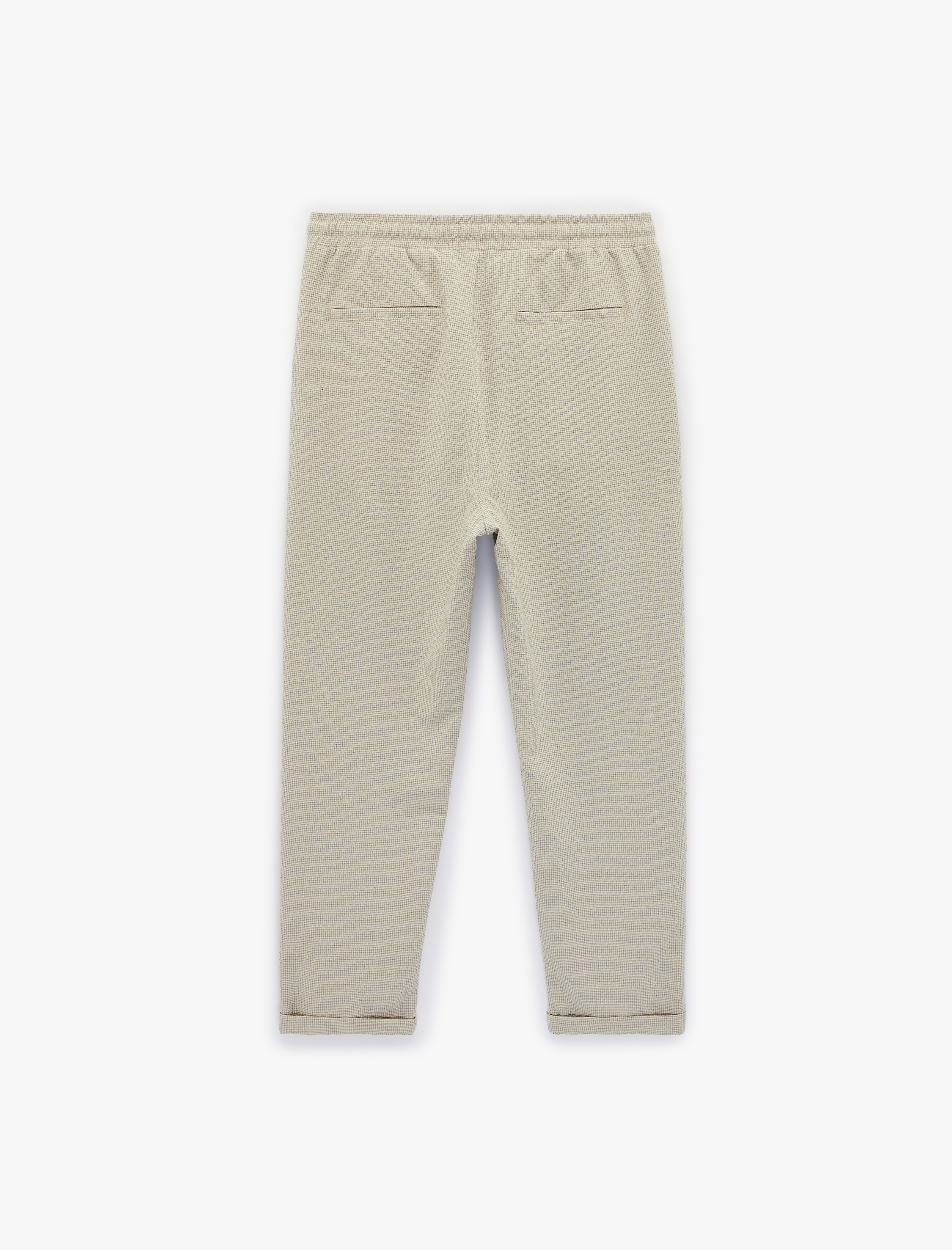   Duble Paça Cepli Viskon Karışımlı Beli Bağcıklı Pantolon