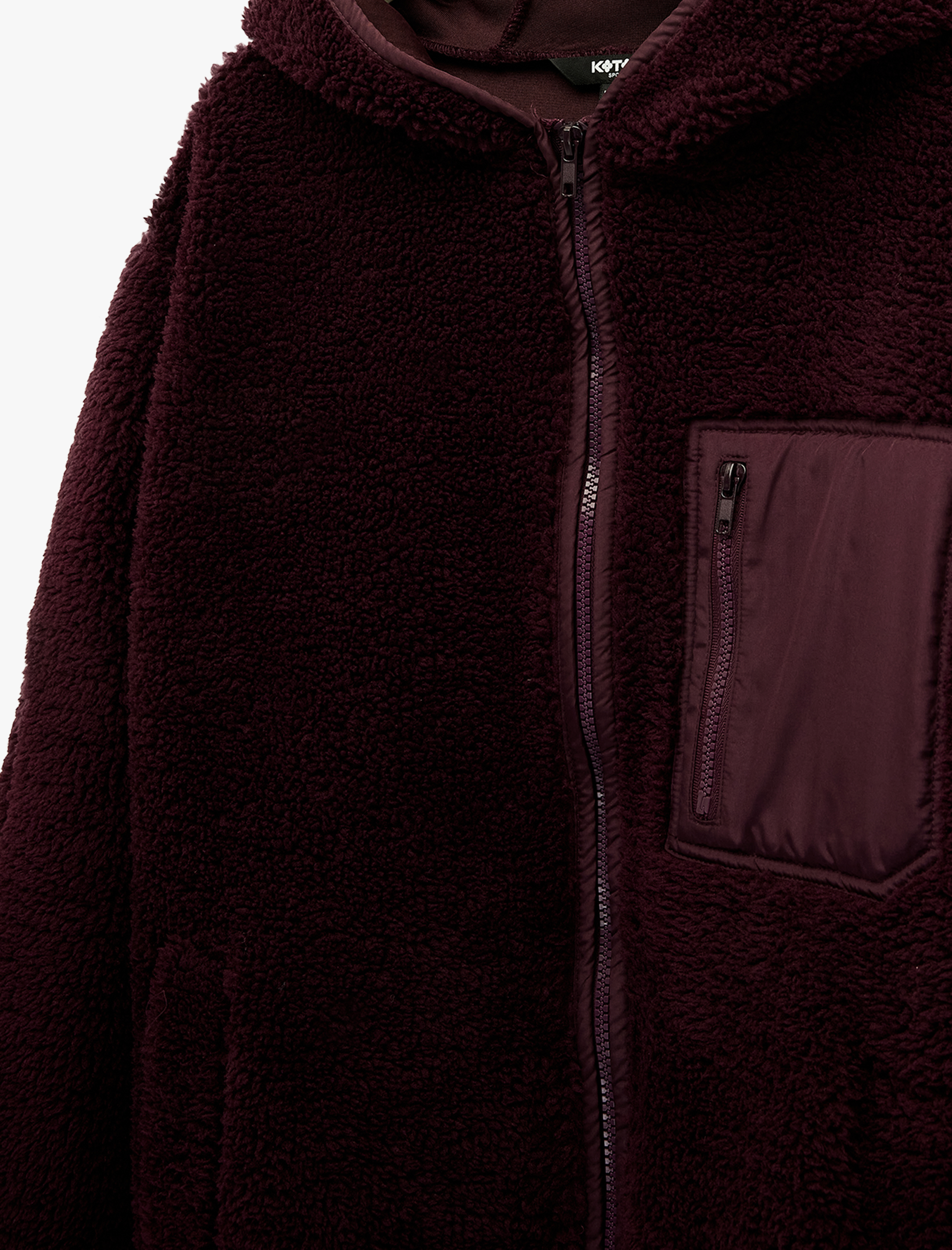   Kapüşonlu Uzun Kollu Fermuar Detaylı Ceket