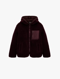 Kapüşonlu Uzun Kollu Fermuar Detaylı Ceket