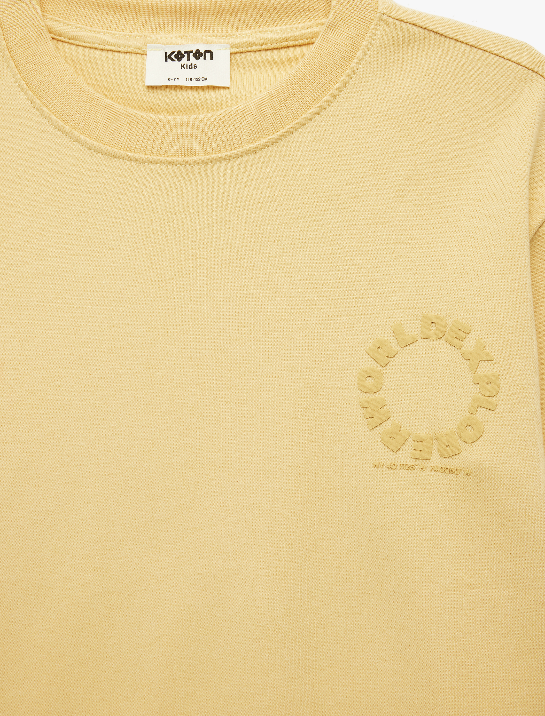  Erkek Çocuk Pamuklu Kısa Kollu Bisiklet Yaka Baskılı Oversize Tişört