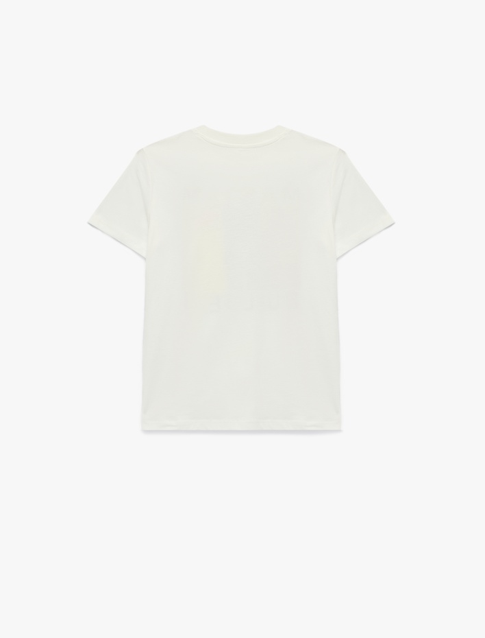 Erkek Çocuk Pamuklu Bisiklet Yaka Kısa Kollu Baskılı Tişört