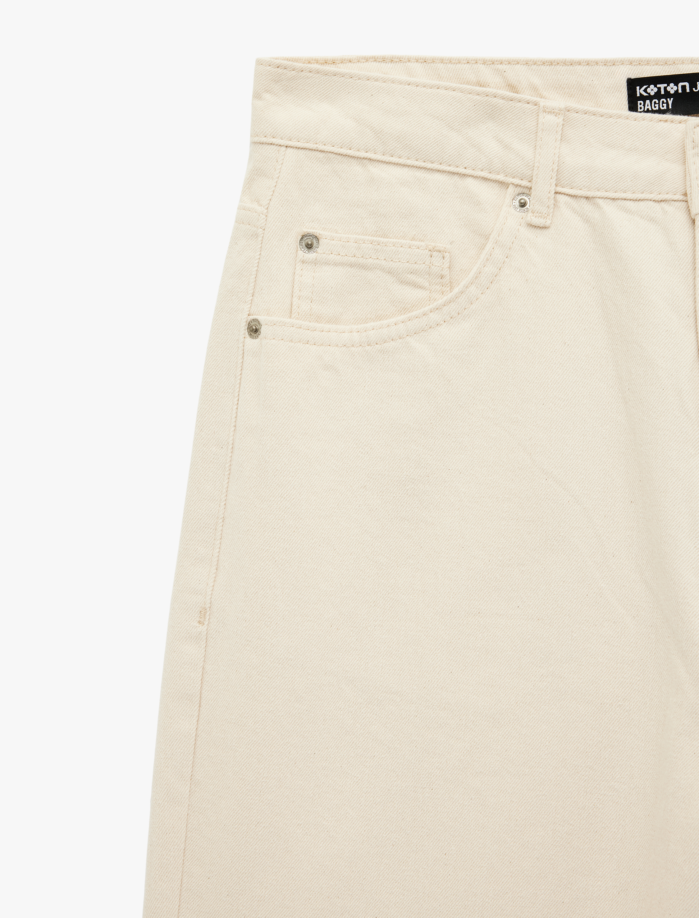   Regular Fit Beş Cepli Pamuklu Bol Baggy Jean Pantolon