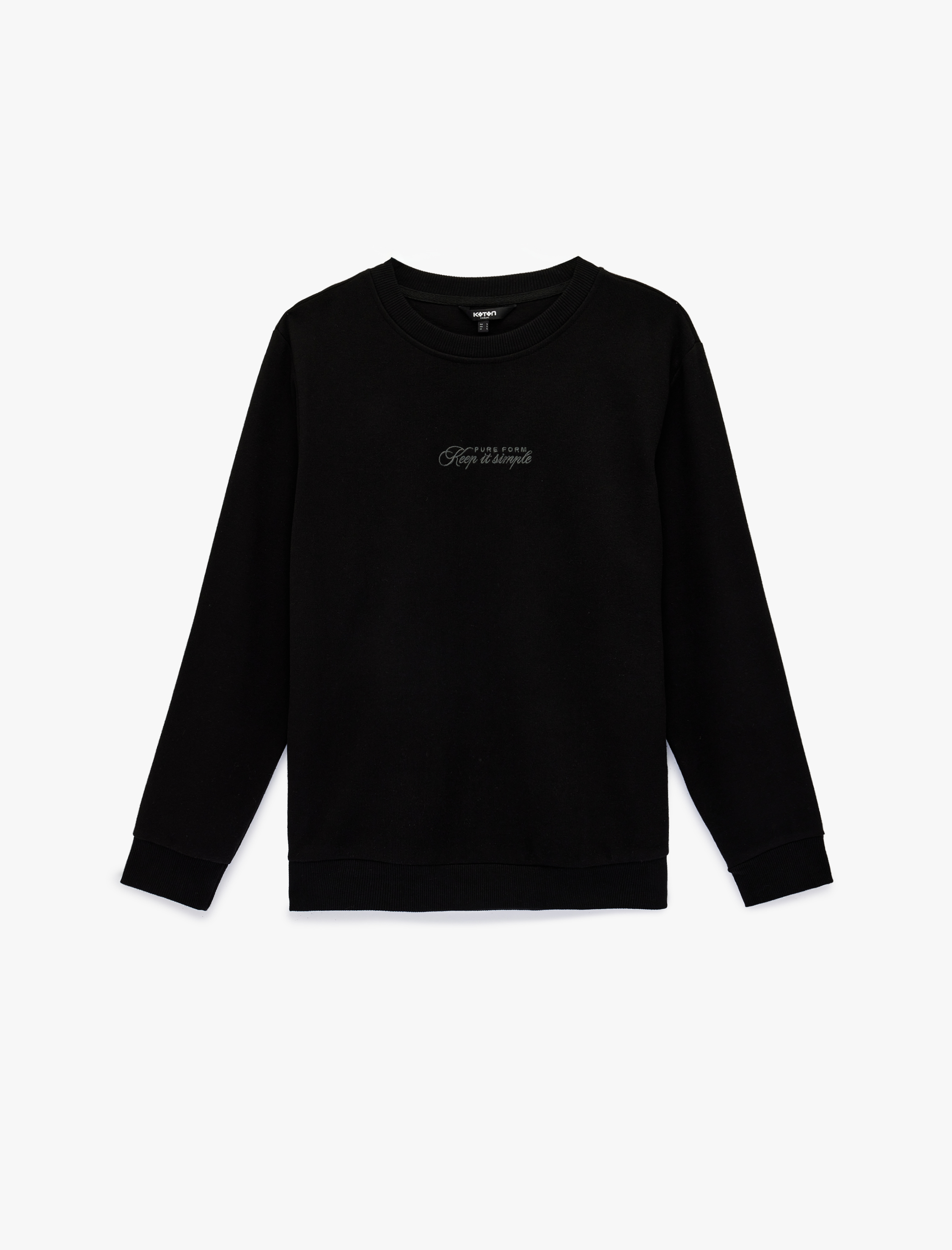   Regular Fit Uzun Kollu Baskılı Bisiklet Yaka Sweatshirt