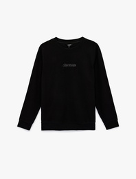 Regular Fit Uzun Kollu Baskılı Bisiklet Yaka Sweatshirt