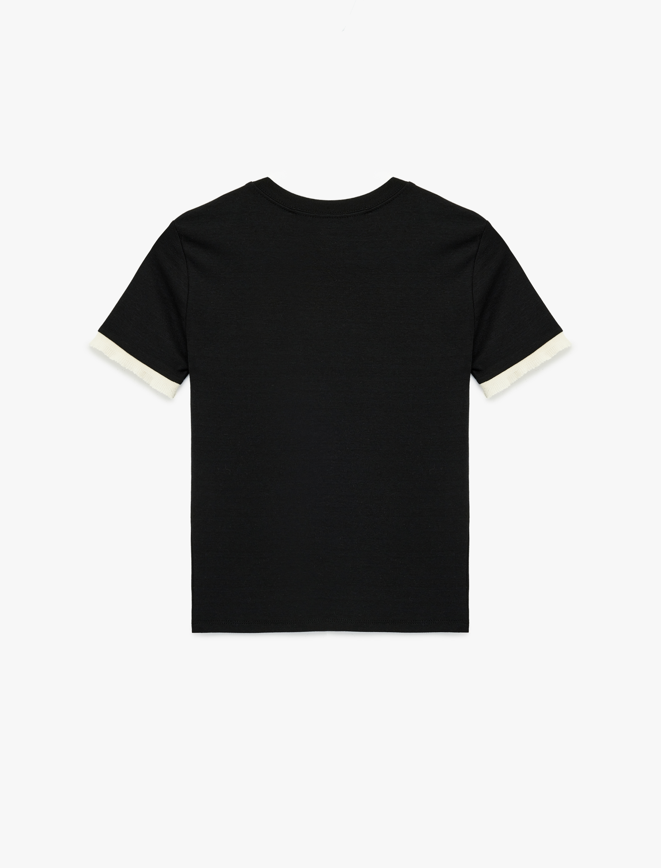   Cep Detaylı Biyeli Kısa Kollu Modal Karışımlı Bisiklet Yaka Tişört