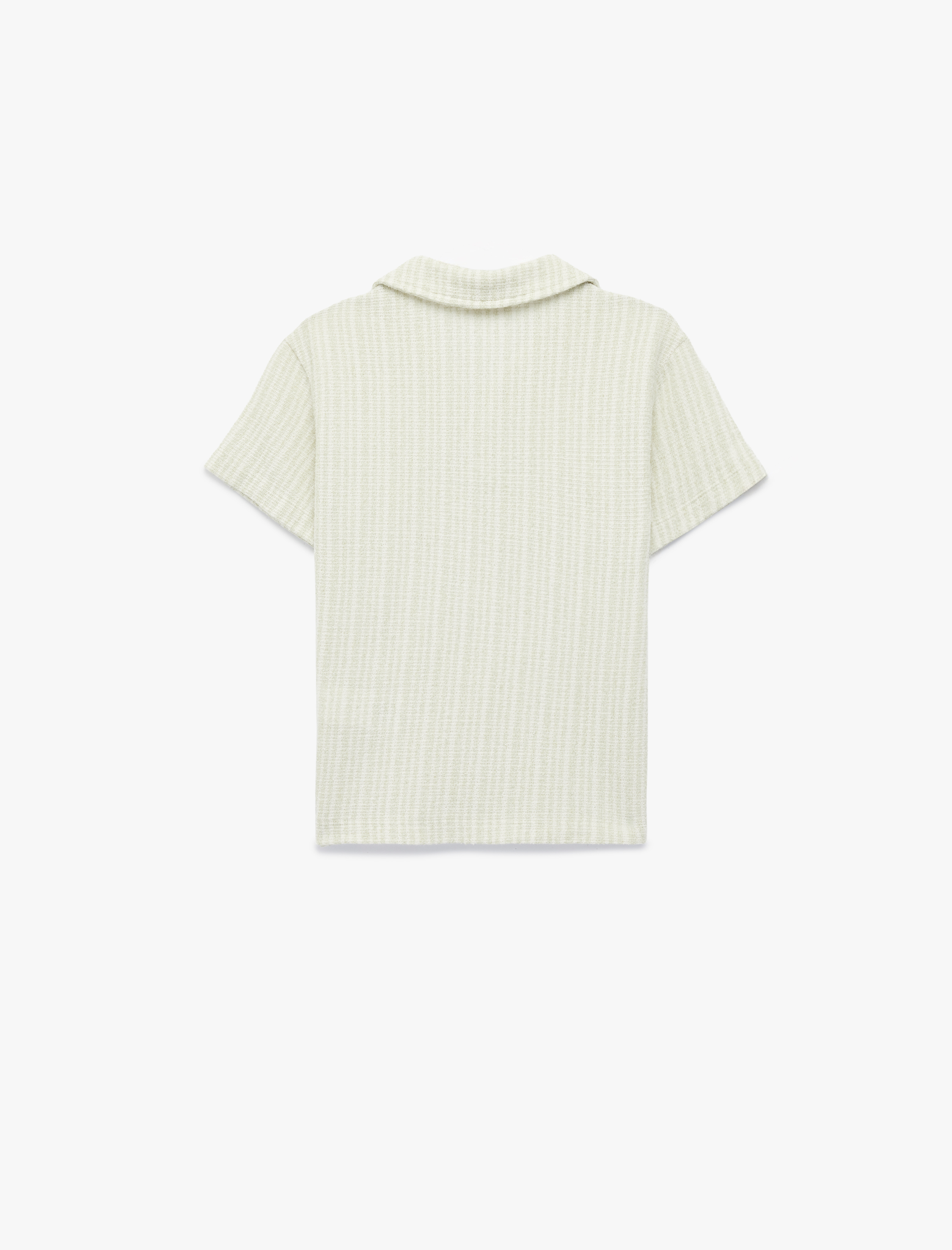  Erkek Çocuk Tek Cepli Dokulu Kısa Kollu Polo Yaka Tişört