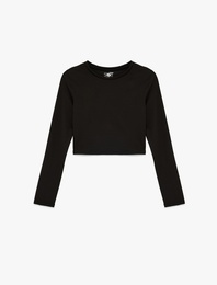 Slim Fit Uzun Kollu Bisiklet Yaka Spor Tişört