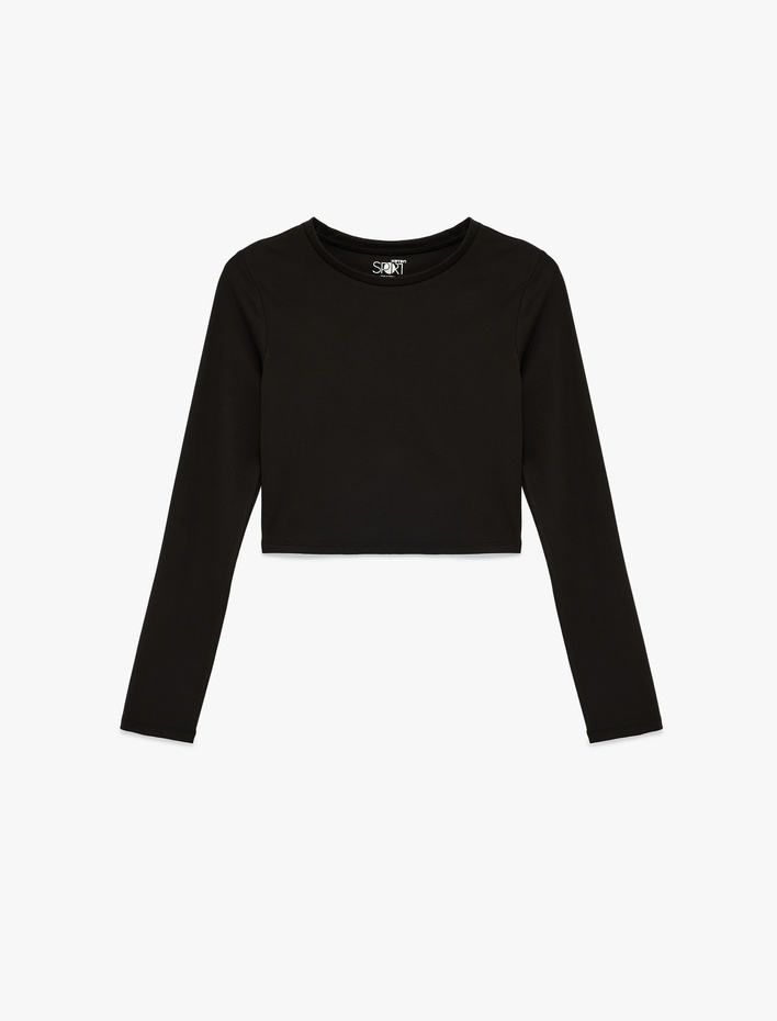  Slim Fit Uzun Kollu Bisiklet Yaka Spor Tişört