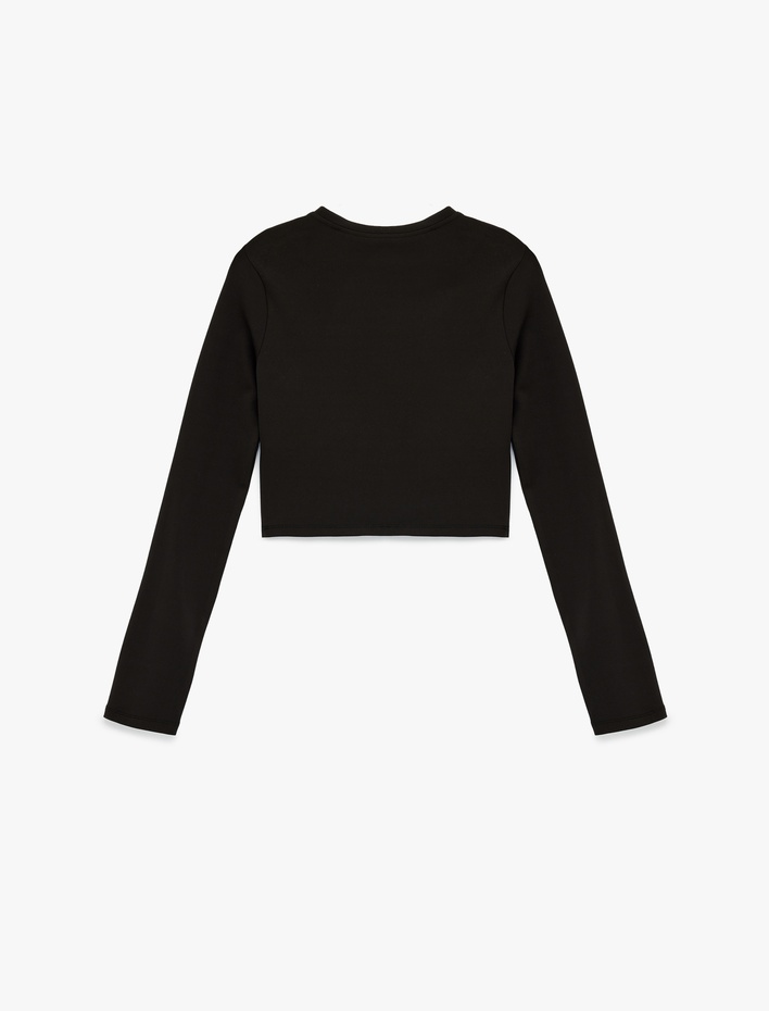  Slim Fit Uzun Kollu Bisiklet Yaka Spor Tişört