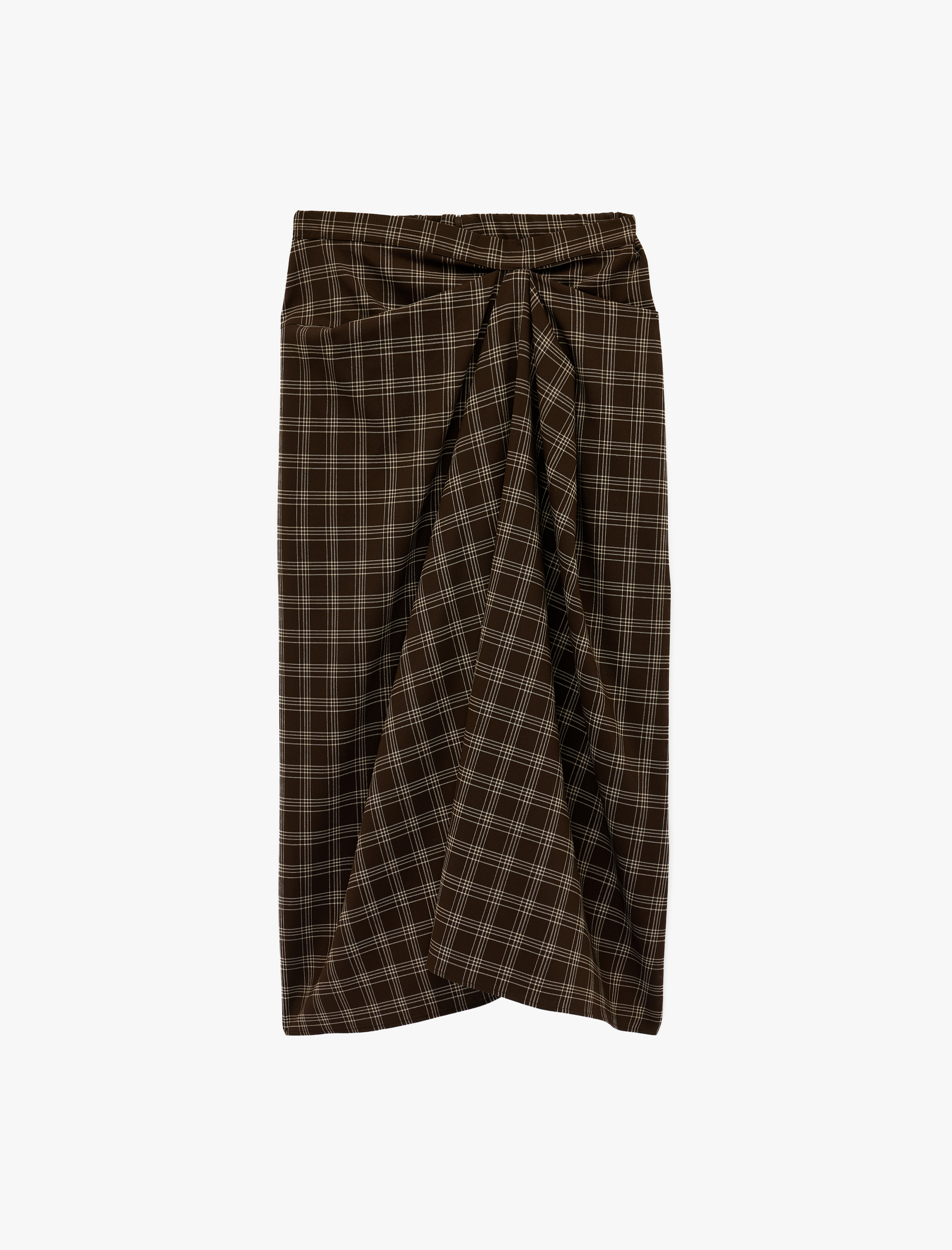   Asimetrik Kesim Viskon Karışımlı Midi Etek