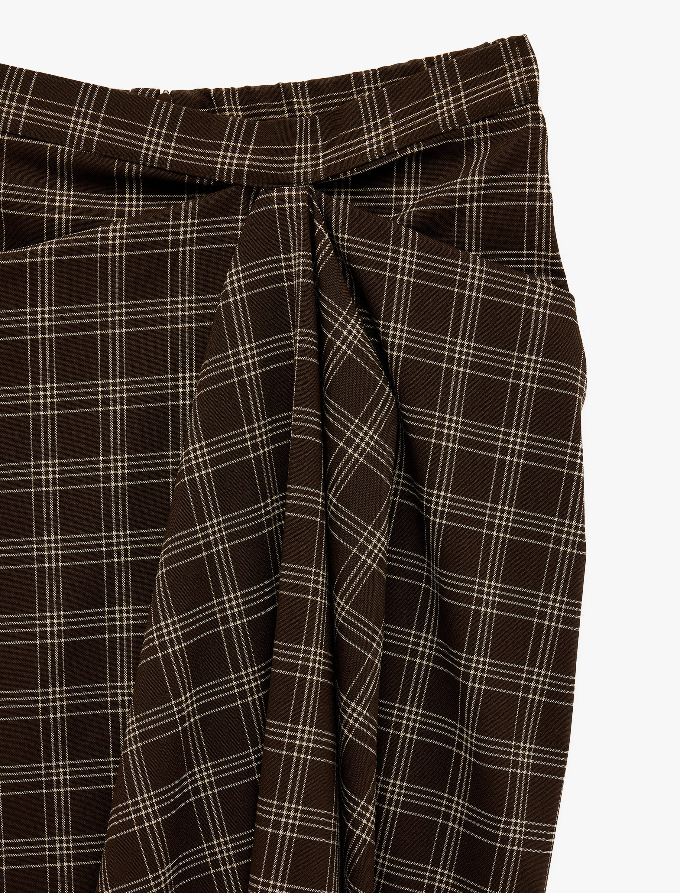   Asimetrik Kesim Viskon Karışımlı Midi Etek