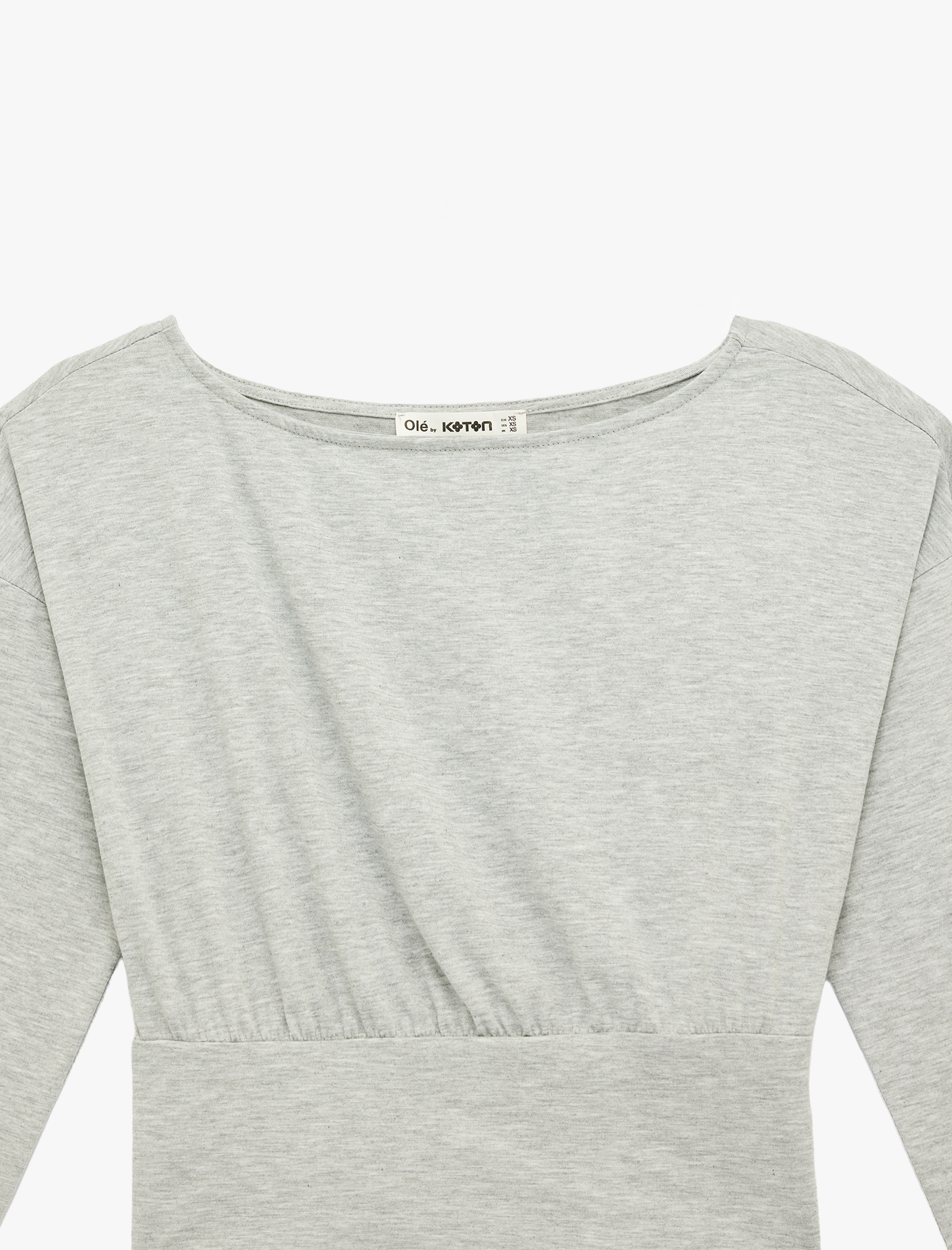   Regular Fit Uzun Kollu Kayık Yuvarlak Yaka Tişört