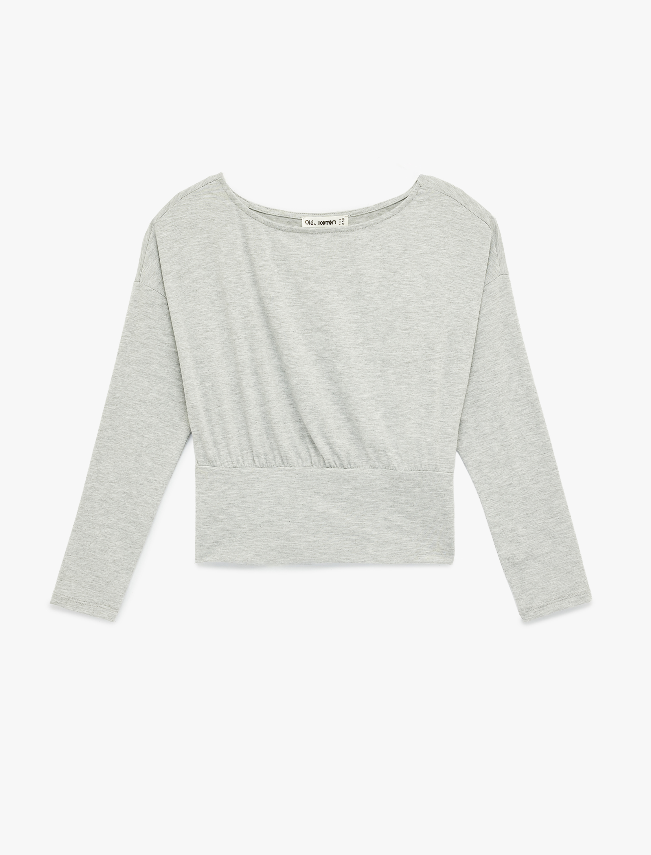   Regular Fit Uzun Kollu Kayık Yuvarlak Yaka Tişört